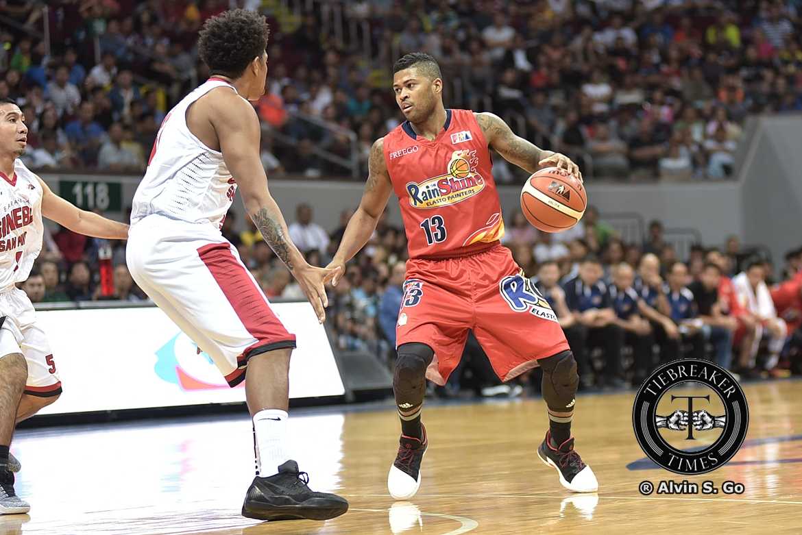 2016-17-PBA-Philippine-Cup-Barangay-Ginebra-def-Rain-or-Shine-Maverick-Ahanmisi Poor defense plus bad offense resulted to disaster for Rain or Shine, says Chris Tiu Basketball News PBA  - philippine sports news
