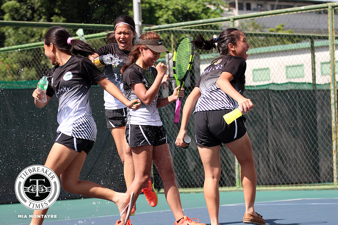UAAP 80 Women’s Tennis – Finals – UST def ADMU – UST celebrate
