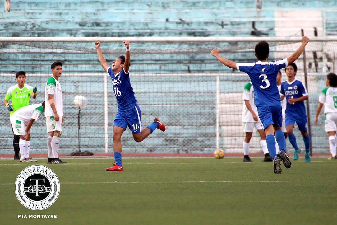 UAAP 80 MFB – ADMU def DLSU – Ateneo celebrate