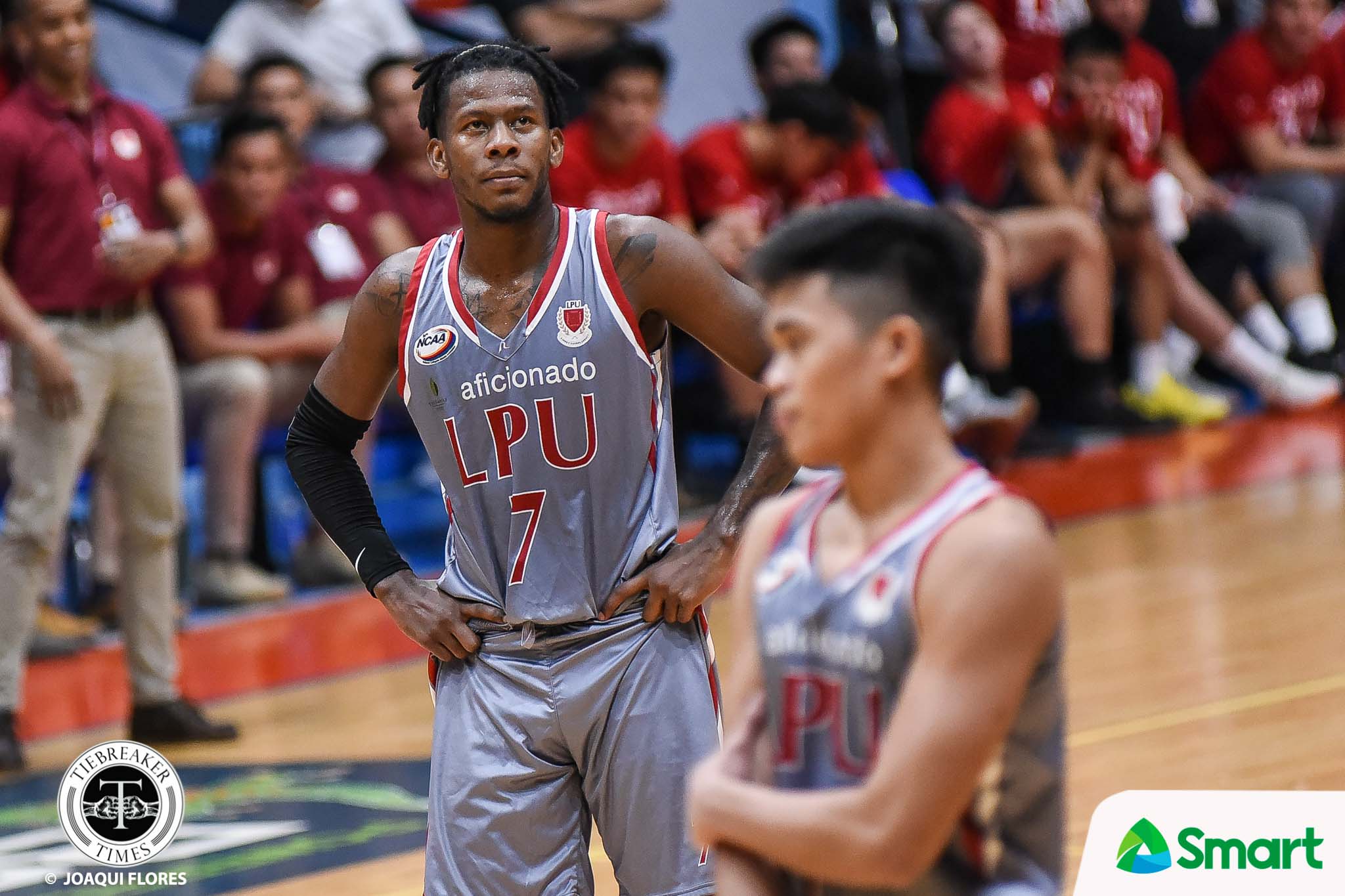 NCAA-94-LPU-vs.-SSCR-Perez-7680 Topex Robinson talks as a father: 'CJ didn't do anything wrong, hindi naman siya nag-ligang labas' Basketball LPU NCAA News - philippine sports news