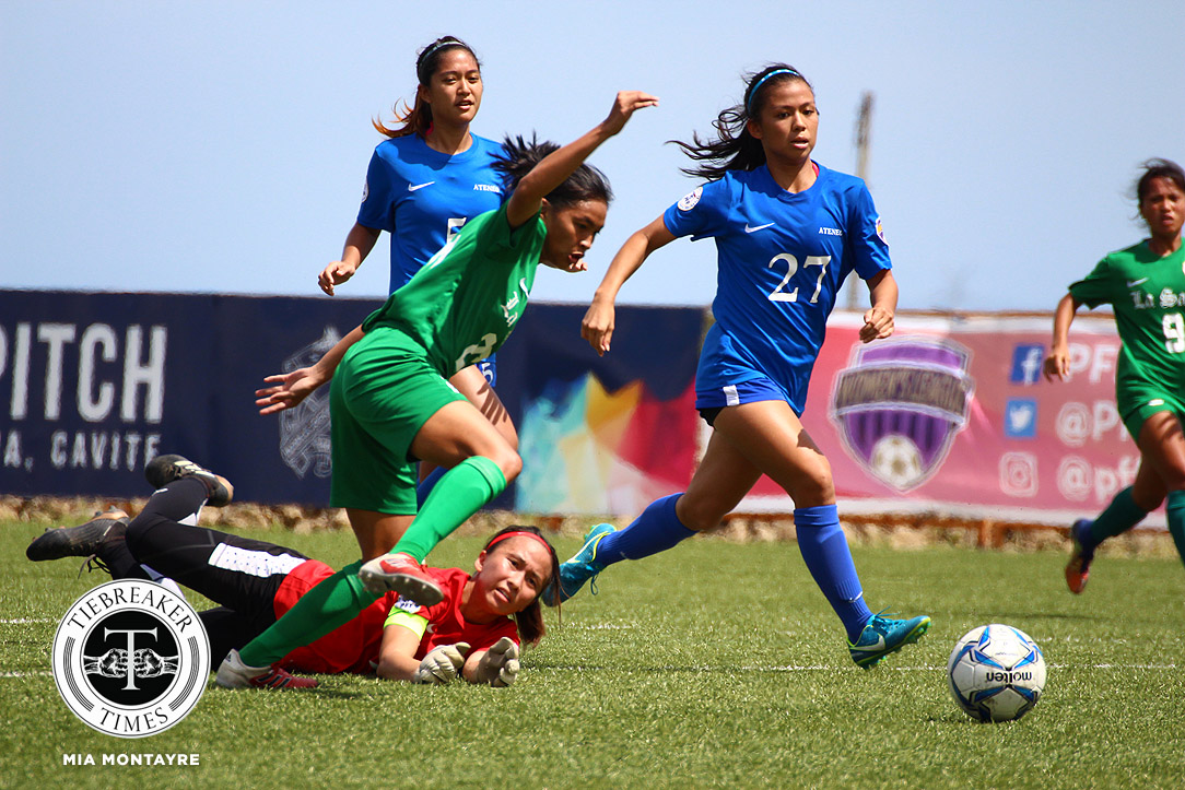 PFFWL-2018-M4-DLSU-def-ADMU PFFWL Roundup: La Salle conquers Ateneo as UST nails sixth win ADMU DLSU Football News PFF Women's League UP UST - philippine sports news