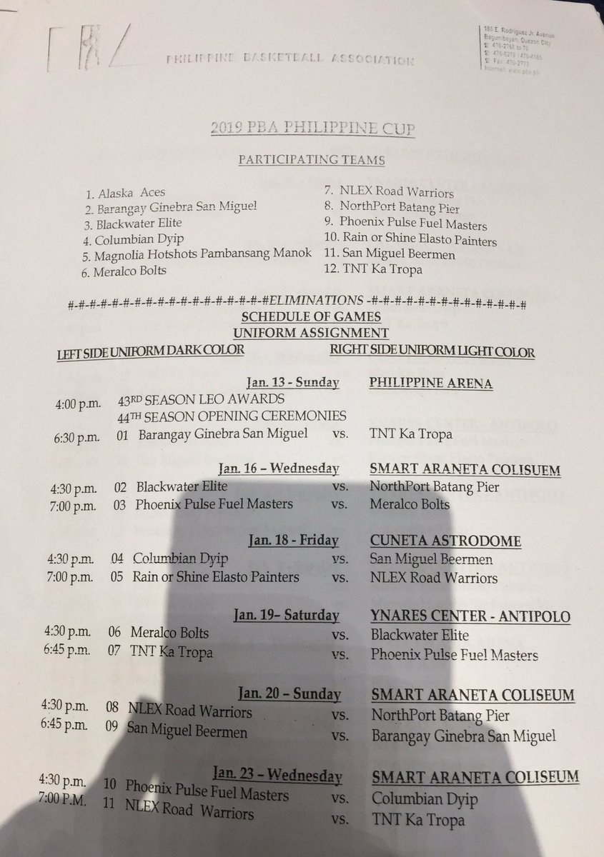 PBA-Season-44-Philippine-Cup-schedule LOOK: Ginebra, TNT to raise PBA Season 44 curtains Basketball News PBA - philippine sports news