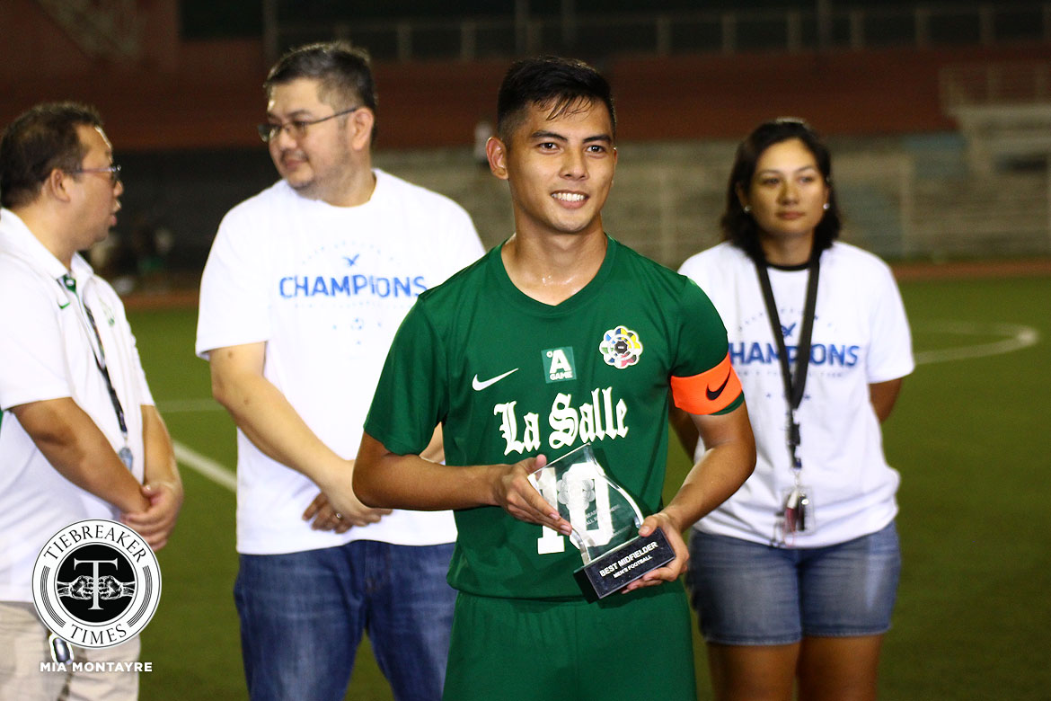 UAAP-81-MFB-Awards-Best-Midfielder-Diamante Jed Diamante blows final whistle on La Salle career DLSU Football News UAAP - philippine sports news