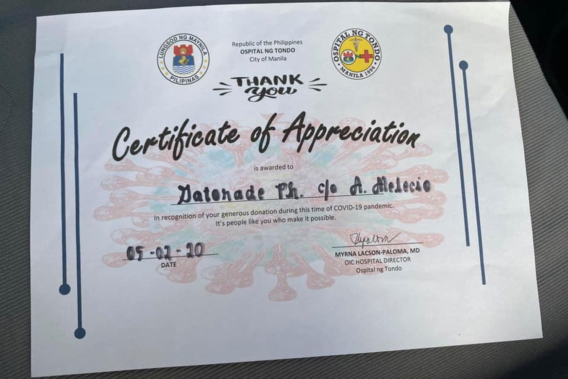 UAAP-Season-82-Covid-19-action-DLSU-Aljun-Melecio-certificate Aljun Melecio gives back to Manila, Bukidnon frontliners Basketball DLSU News UAAP - philippine sports news