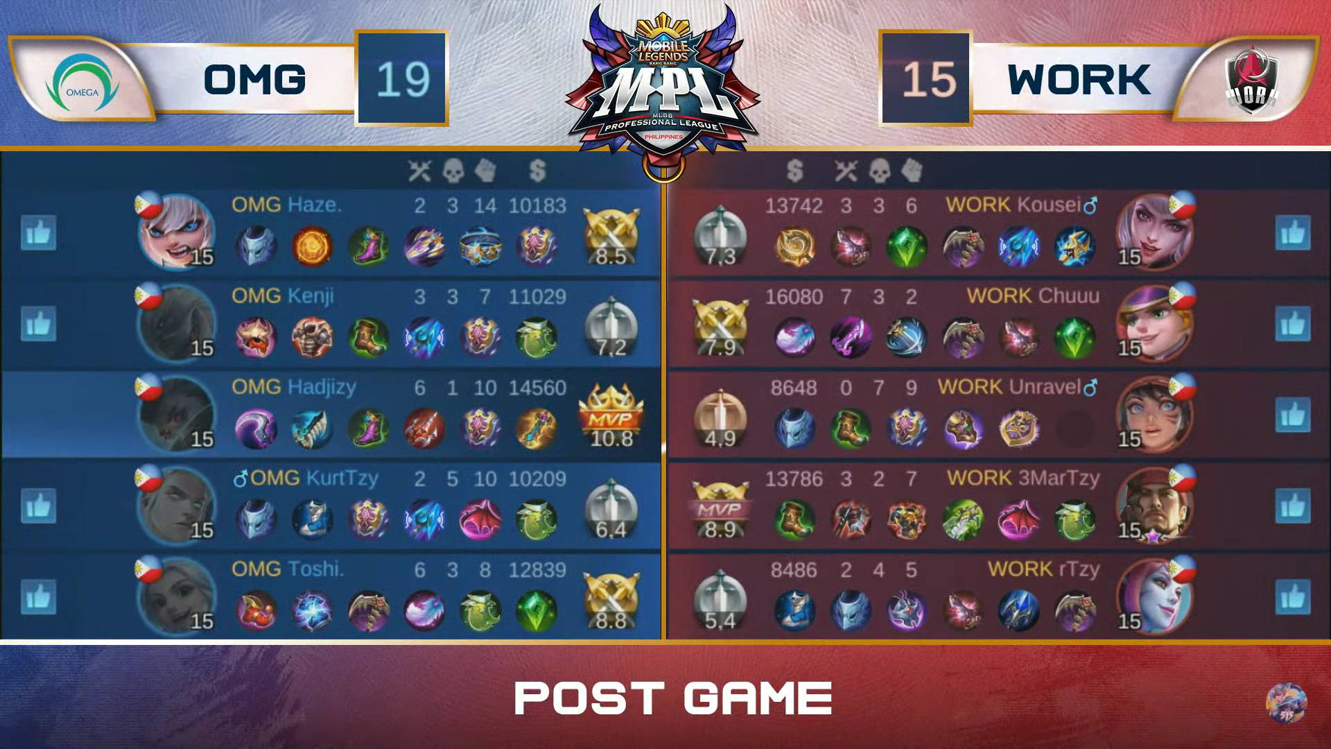 MPL-PH-Season-7-Omega-def-Work-Auster-Game-1 Haze, KurtTzy resurrect in time as Smart Omega sweeps Work Auster in MPL PH ESports Mobile Legends MPL-PH News - philippine sports news