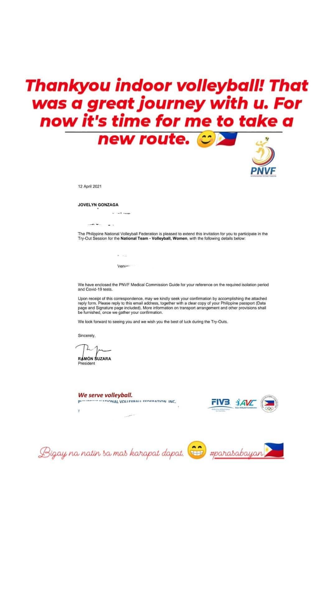 PNWVT-Jovelyn-Gonzaga Jovelyn Gonzaga forgoing spot in indoor volley NT News PVL Volleyball - philippine sports news