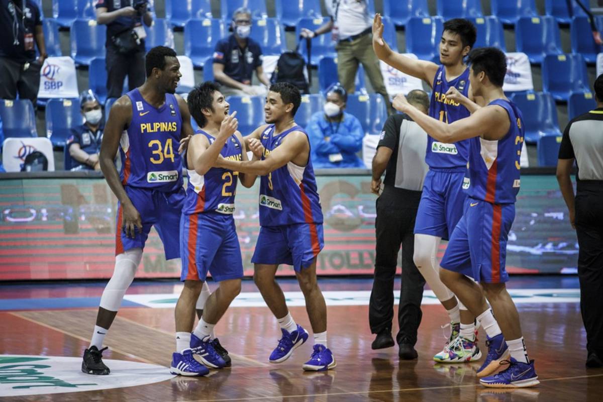 2021-fiba-asia-cup-qualifiers-gilas-vs-korea-SJ-Belangel-celebration Baldwin hopes fans were around to enjoy Belangel's miracle 2021 FIBA Asia Cup Basketball Gilas Pilipinas News - philippine sports news