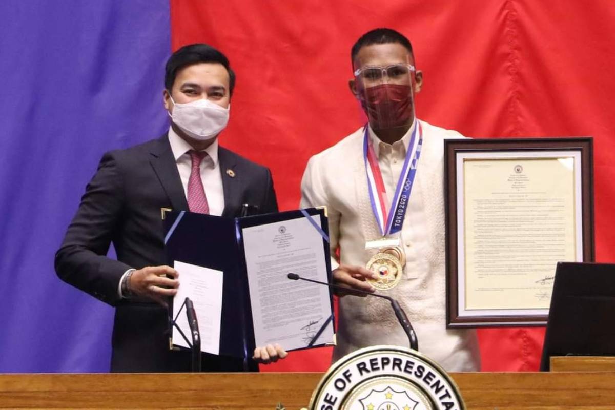 Tokyo-2020-Congress-Lord-Velasco-x-Eumir-Marcial Congress gives Medal of Excellence to Hidilyn Diaz 2020 Tokyo Olympics Boxing News Weightlifting - philippine sports news
