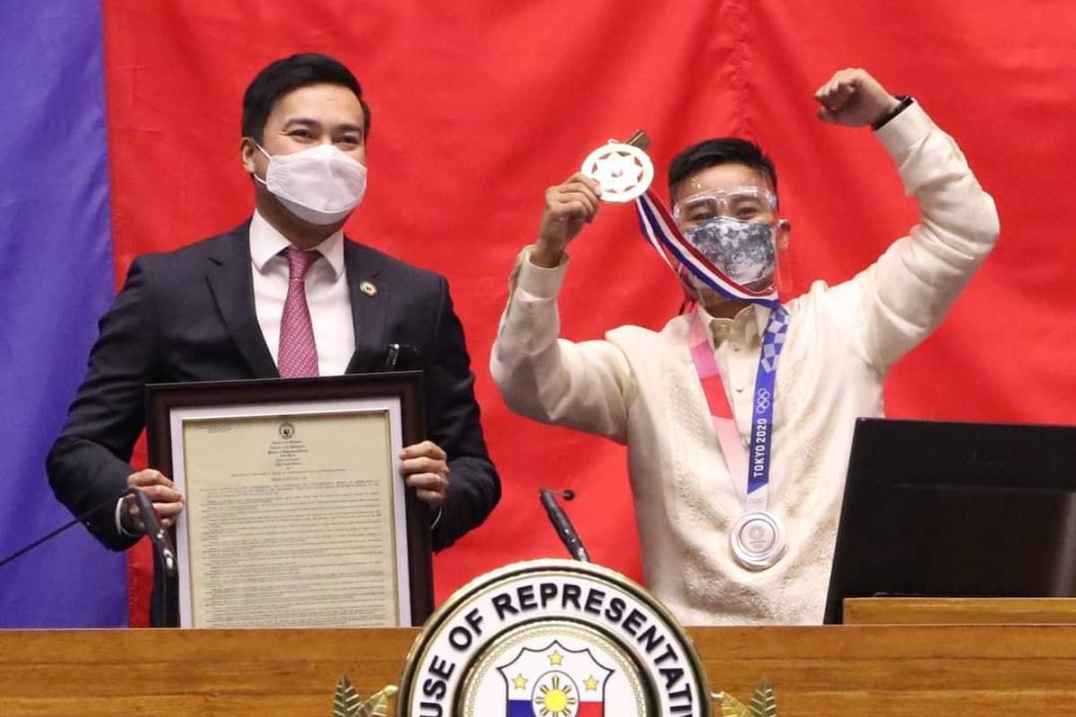 Tokyo-2020-Congress-Lord-Velasco-x-Nesthy-Petecio Congress gives Medal of Excellence to Hidilyn Diaz 2020 Tokyo Olympics Boxing News Weightlifting - philippine sports news