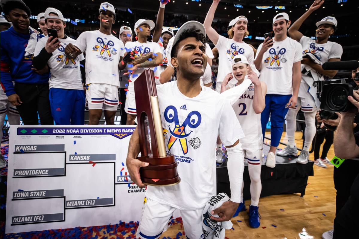 2021-22-NCAA-Tournament-Elite-Eight-Kansas-def-Miami-Remy-Martin Remy Martin downplays individual heroics after earning Regional MVP honors Basketball News - philippine sports news