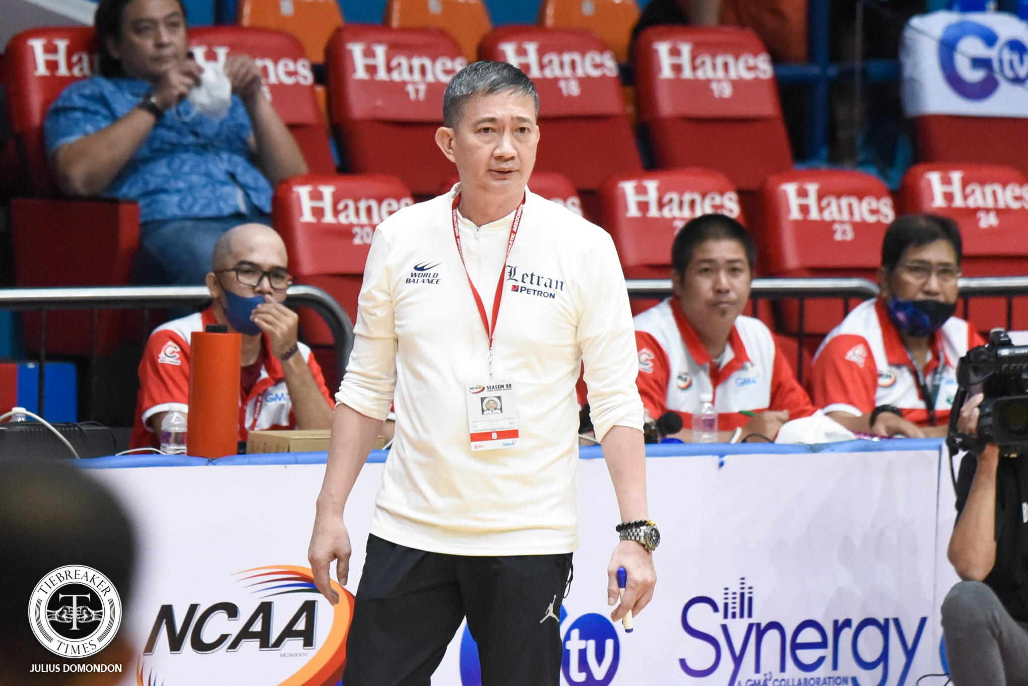 NCAA-Season-98-Letran-vs-JRU-Bonnie-Tan Kurt Reyson pays tribute to late Letran chaplain the best way he can Basketball CSJL NCAA News - philippine sports news