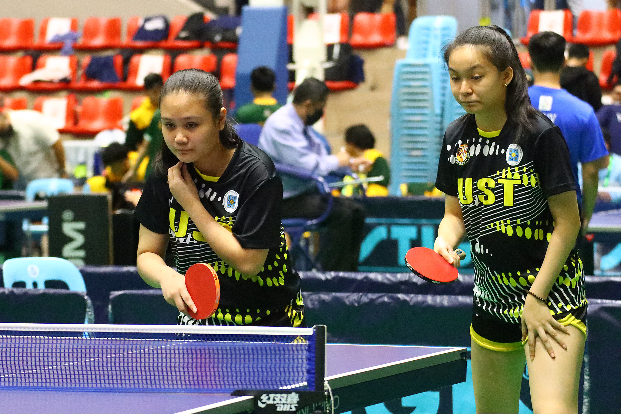 UAAP-S85-TT-Girls-Div-Nov-20-UST-v-UPIS-Kylie-Villanueva-Stefanie-Pengson UAAP 85 HSTT: DLSZ boys, UST girls complete first round sweep ADMU AdU DLSU FEU News Table Tennis UAAP UP UST - philippine sports news