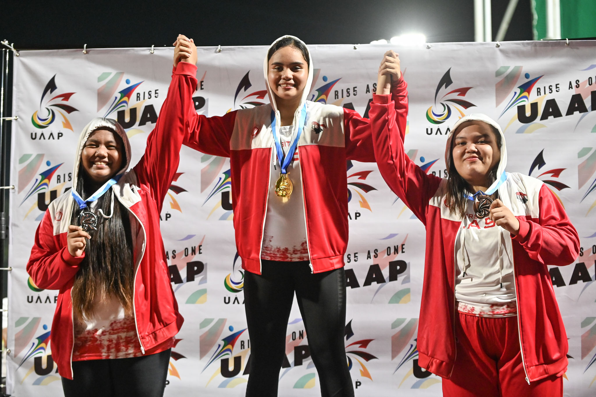UAAPS85-Athletics-Hammer-Throw-Girls-2-Ico-Alyannah-Rich-UE-1-Arano-Jazen-UE-3-Manangan-Louise-Victoria-UE-3143 UAAP 85 HSAT: Jardin leads Adamson boys to early lead; UST's Guergio takes 100m ADMU AdU DLSU News Track & Field UAAP UE UP UST - philippine sports news