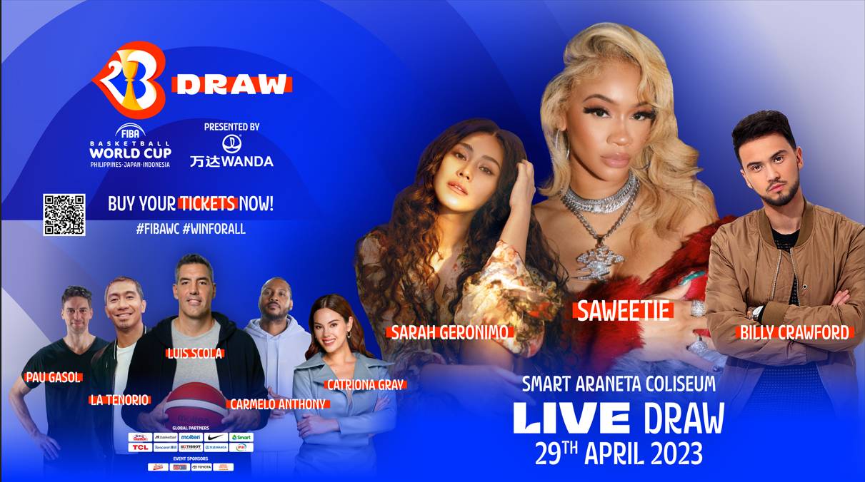 FIBA-DRAW Luis Scola, Saweetie grace FIBA World Cup draw 2023 FIBA World Cup Branded Content - philippine sports news