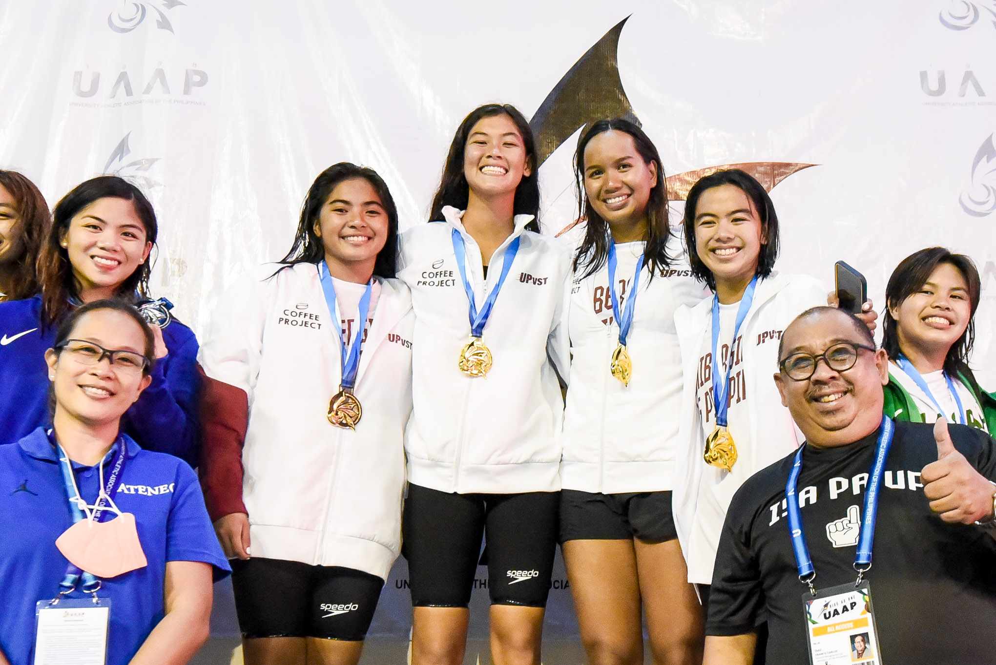 4X100-LC-FREESTYLE-RELAY-WOMENS-CHAMPION-UP-ANN-PURISIMA-MARY-LACSON-GENE-QUIAMBAO-ANGELA-VILLAMIL UAAP 86 Swimming: Rian Tirol sets pace for Ateneo, breaks league record in 50m ADMU DLSU News Swimming UAAP UP UST - philippine sports news