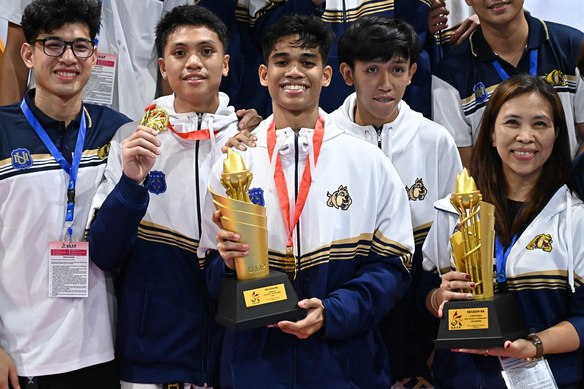 UAAP-86-Kyurogi-Awarding-MVP-Melbourne-Custado Melbourne Lustado shines as NUNS clinches first-ever UAAP HS taekwondo crown ADMU DLSU FEU News NU Taekwondo UAAP UP UST - philippine sports news