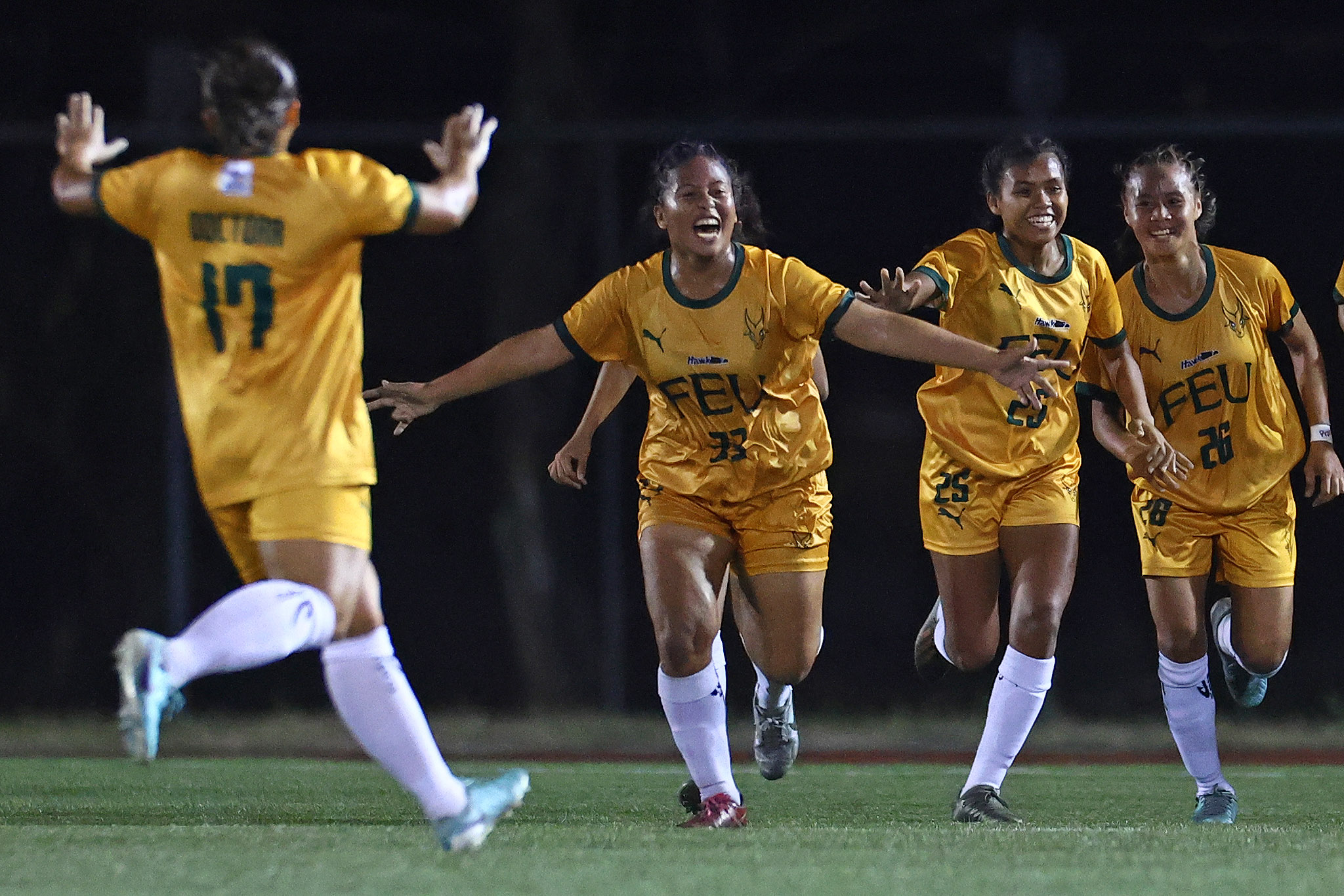 Tiffany Trinidad celebrates late winner in FEU's thrilling comeback versus DLSU in UAAP 86 Women's Football action