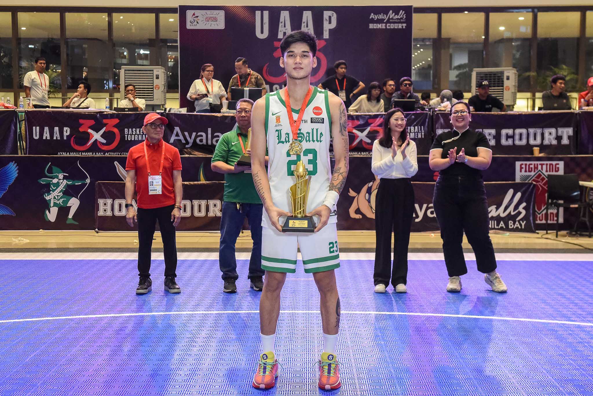 UAAP86-3x3-Mens-Rookie-of-the-Year-Jonnel-Policarpio-6977 UAAP 86 3x3: DLSU Archers, UST Tigresses score golden 'doubles' 3x3 Basketball AdU DLSU FEU News NU UAAP UE UST - philippine sports news