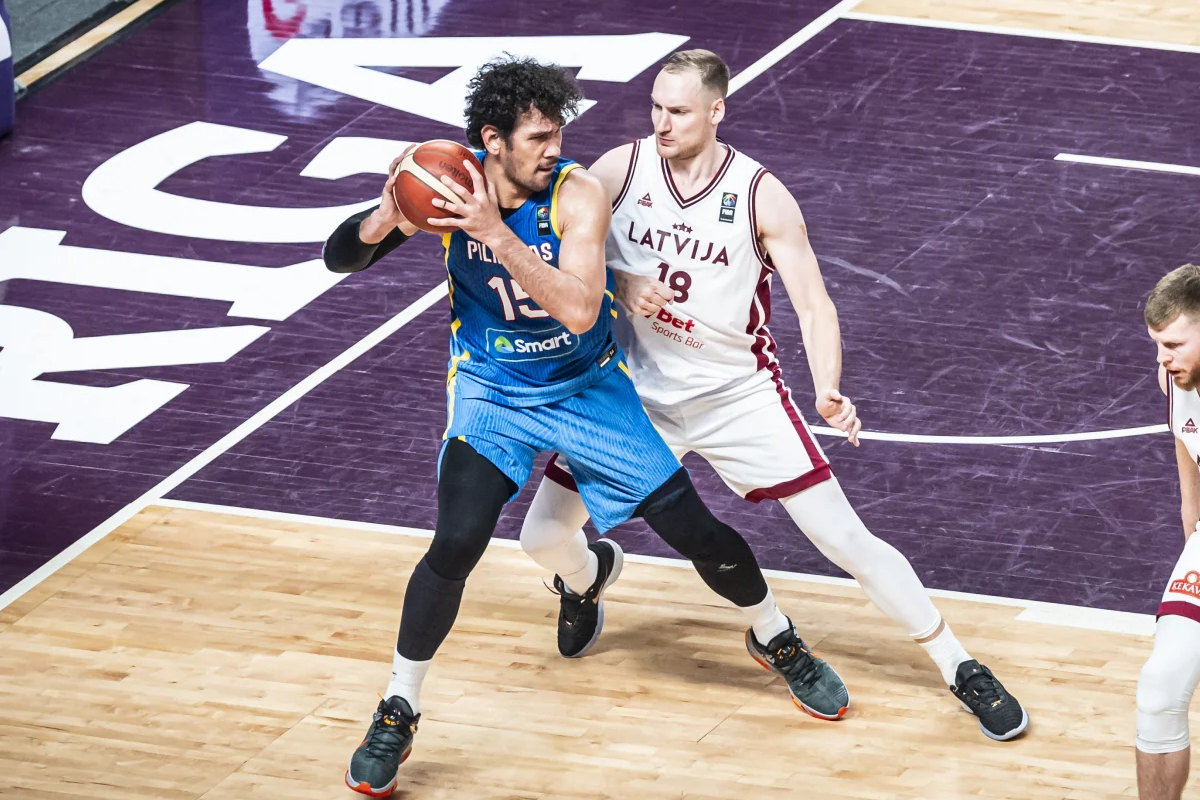 2024-FIBA-OQT-Gilas-def-Latvia-June-Mar-Fajardo Unbelievable Upset: Gilas Men, powered by Brownlee, Sotto, Fajardo, Ramos, stun Latvia in OQT-Riga 2024 Summer Olympics Basketball Gilas Pilipinas News - philippine sports news