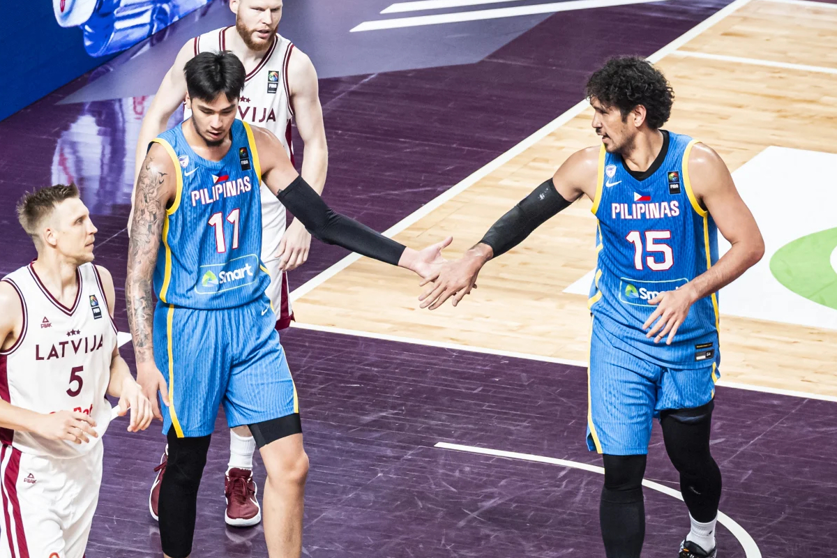 2024-FIBA-OQT-Gilas-def-Latvia-Kai-Sotto-x-June-Mar-Fajardo Unbelievable Upset: Gilas Men, powered by Brownlee, Sotto, Fajardo, Ramos, stun Latvia in OQT-Riga 2024 Summer Olympics Basketball Gilas Pilipinas News - philippine sports news