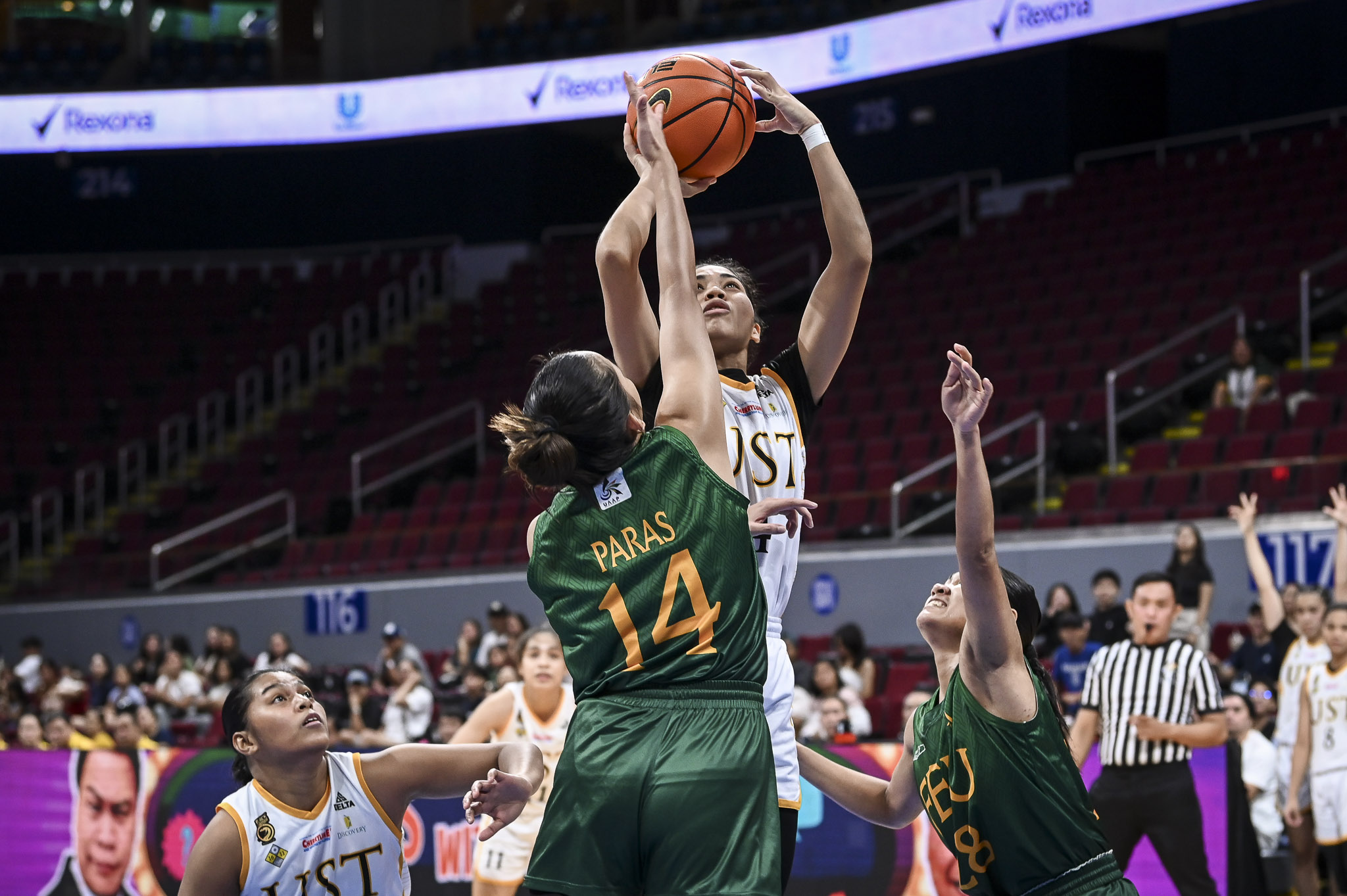 UAAP-WBB-CJ-Maglupay-0202 UAAP Women's Basketball: UST secures Final Four berth, cruises past FEU Basketball FEU News UAAP UST - philippine sports news