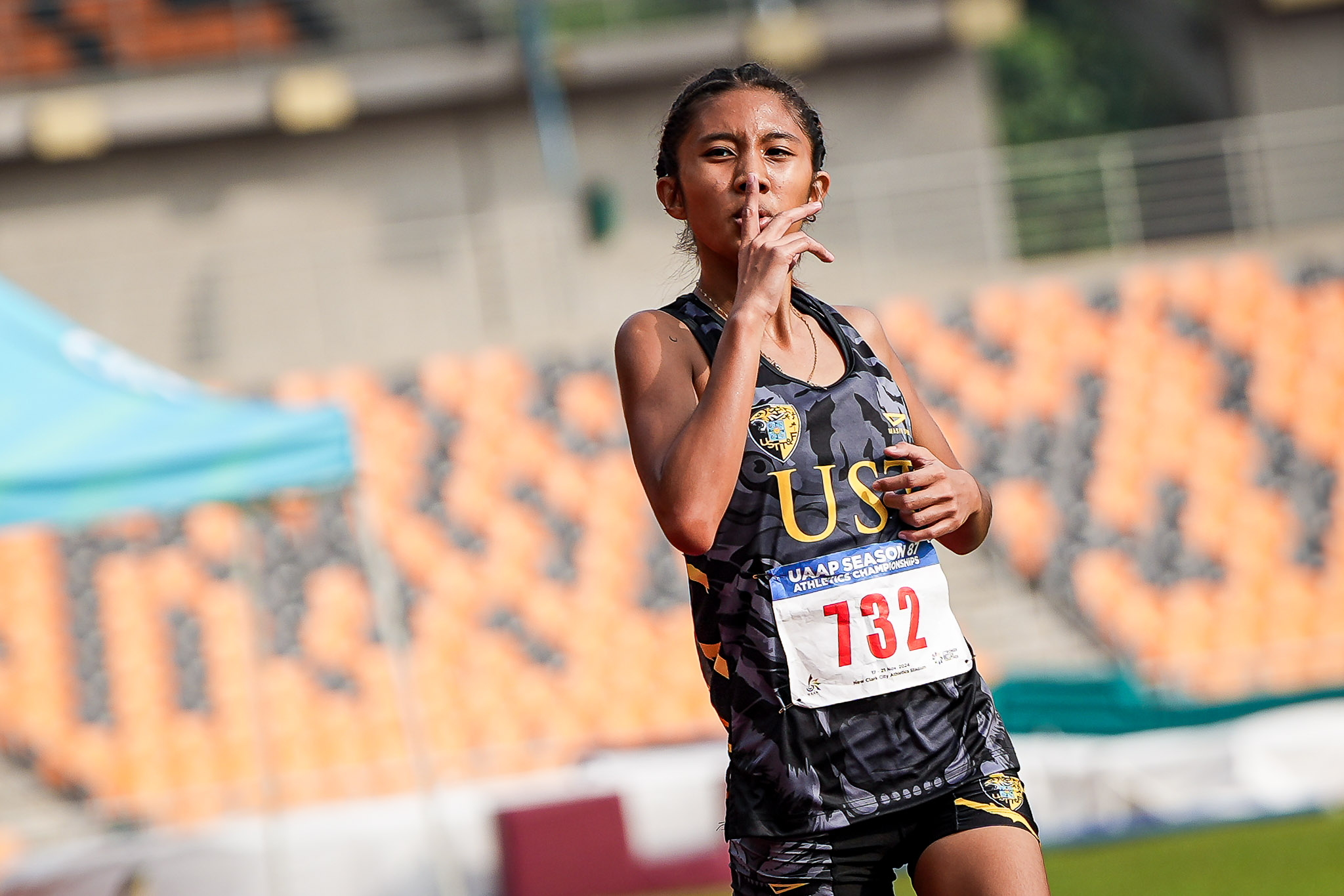 UAAP-S87-Athletics-Lyka-Mae-Raterta-UST-03328 New Clark City lights up again as UAAP Swimming, Athletics Championships kick off ADMU AdU DLSU FEU News NU Swimming Track & Field UAAP UE UP UST - philippine sports news