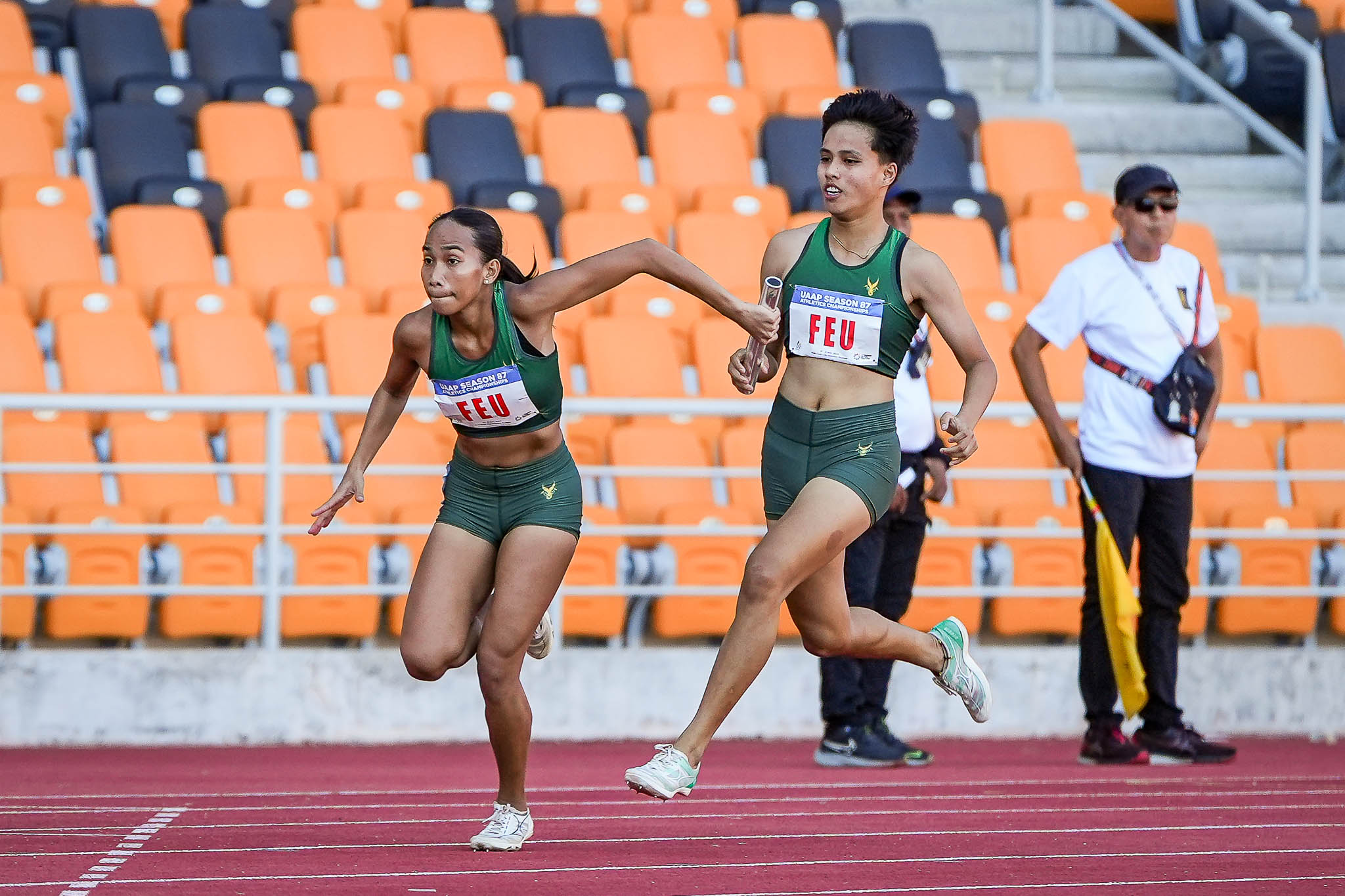 UAAP-S87-Athletics-Womens-4x100m-Relay-05328 UAAP Collegiate Athletics: Susan Ramadan shines as FEU extends lead ADMU AdU DLSU FEU News NU Track & Field UAAP UE UP UST - philippine sports news