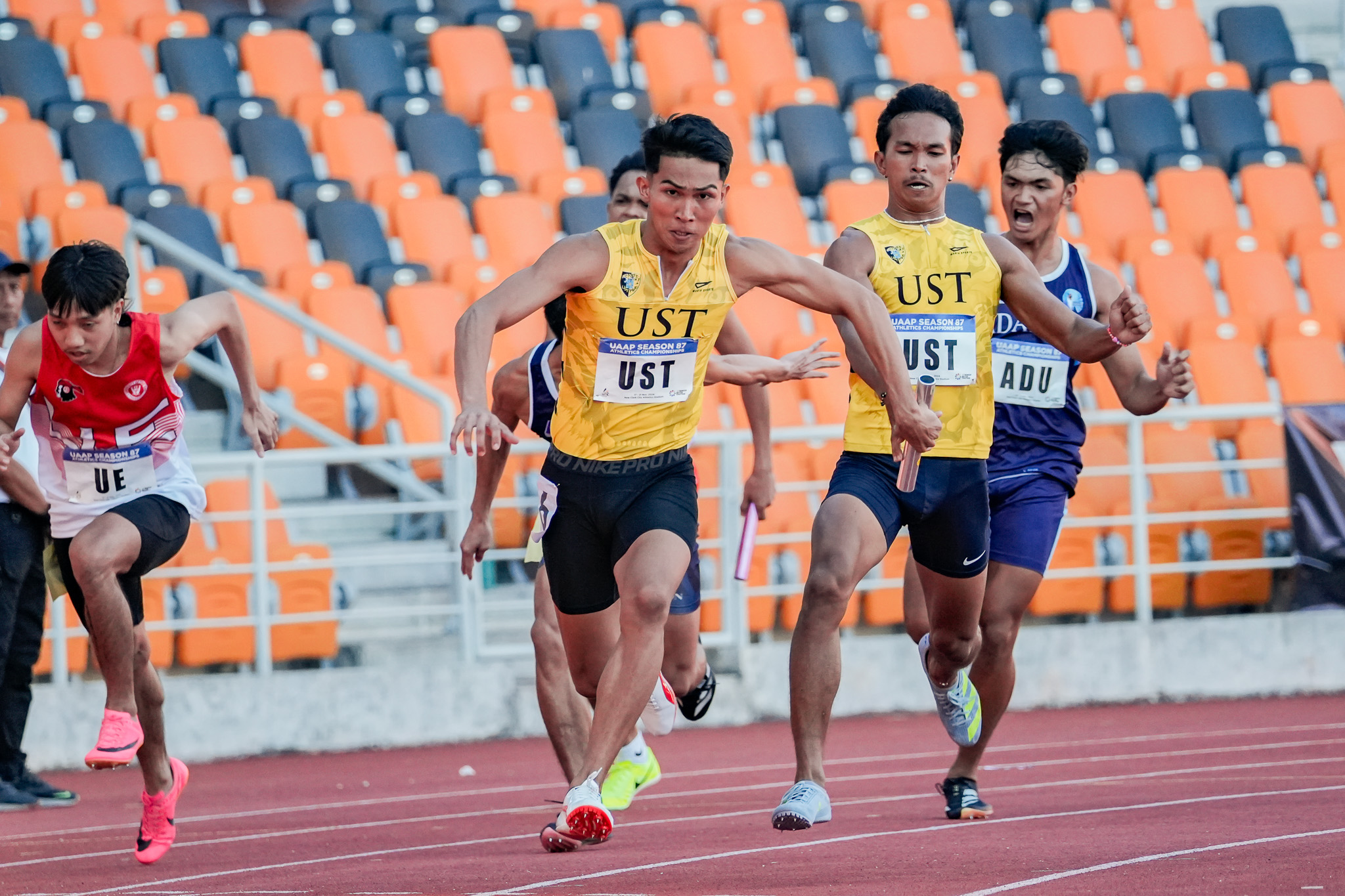 UAAPS87-Athletics-4x100m-Mens-Relay-UST-1050 UAAP Collegiate Athletics: Susan Ramadan shines as FEU extends lead ADMU AdU DLSU FEU News NU Track & Field UAAP UE UP UST - philippine sports news
