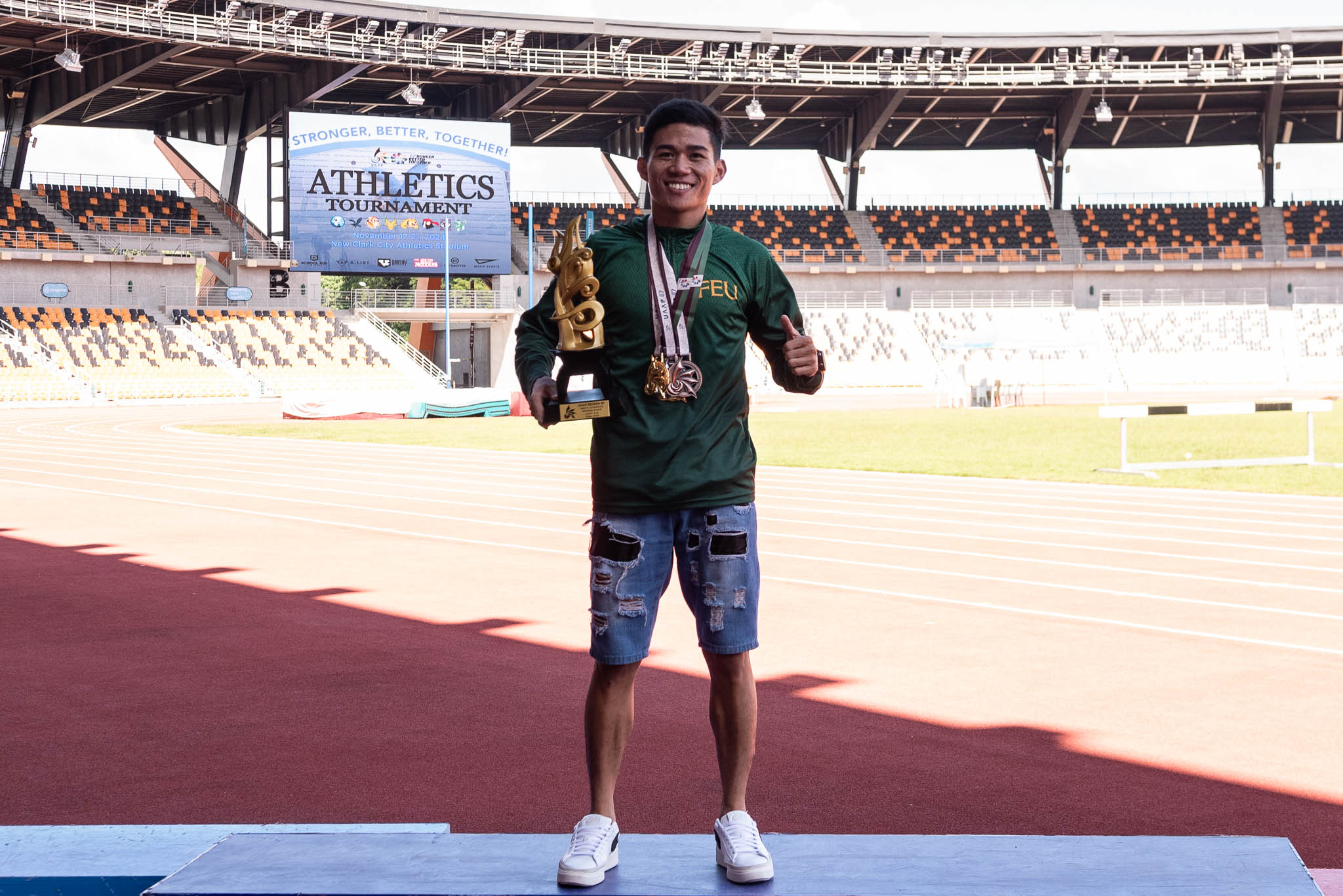 UAAPS87-Athletics-Mens-MVP-Alfrence-Braza-FEU-5203 New Clark City lights up again as UAAP Swimming, Athletics Championships kick off ADMU AdU DLSU FEU News NU Swimming Track & Field UAAP UE UP UST - philippine sports news