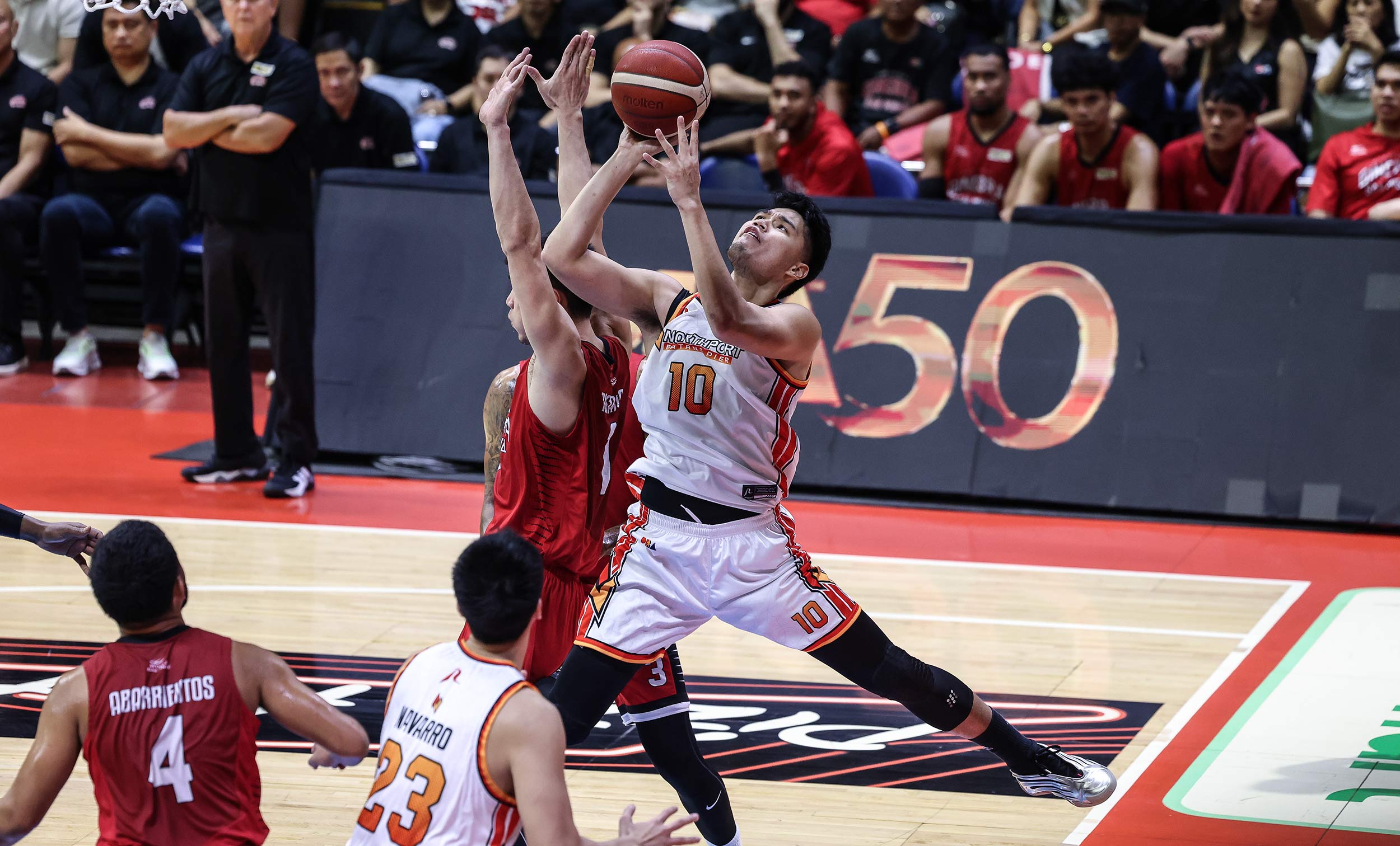 2024-25-PBA-Commissioners-Cup-SF-G3-Northport-vs-Ginebra-Arvin-Tolentino Malonzo shines as Ginebra routs NorthPort, moves one win from PBA Finals Basketball News PBA - philippine sports news
