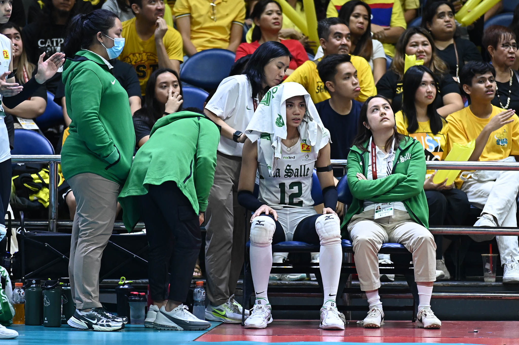 UAAP-87-WVB-DLSU-vs.-UST-Angel-Canino-2206 La Salle hopes for positive outcome as Angel Canino rushed to hospital DLSU News UAAP Volleyball - philippine sports news