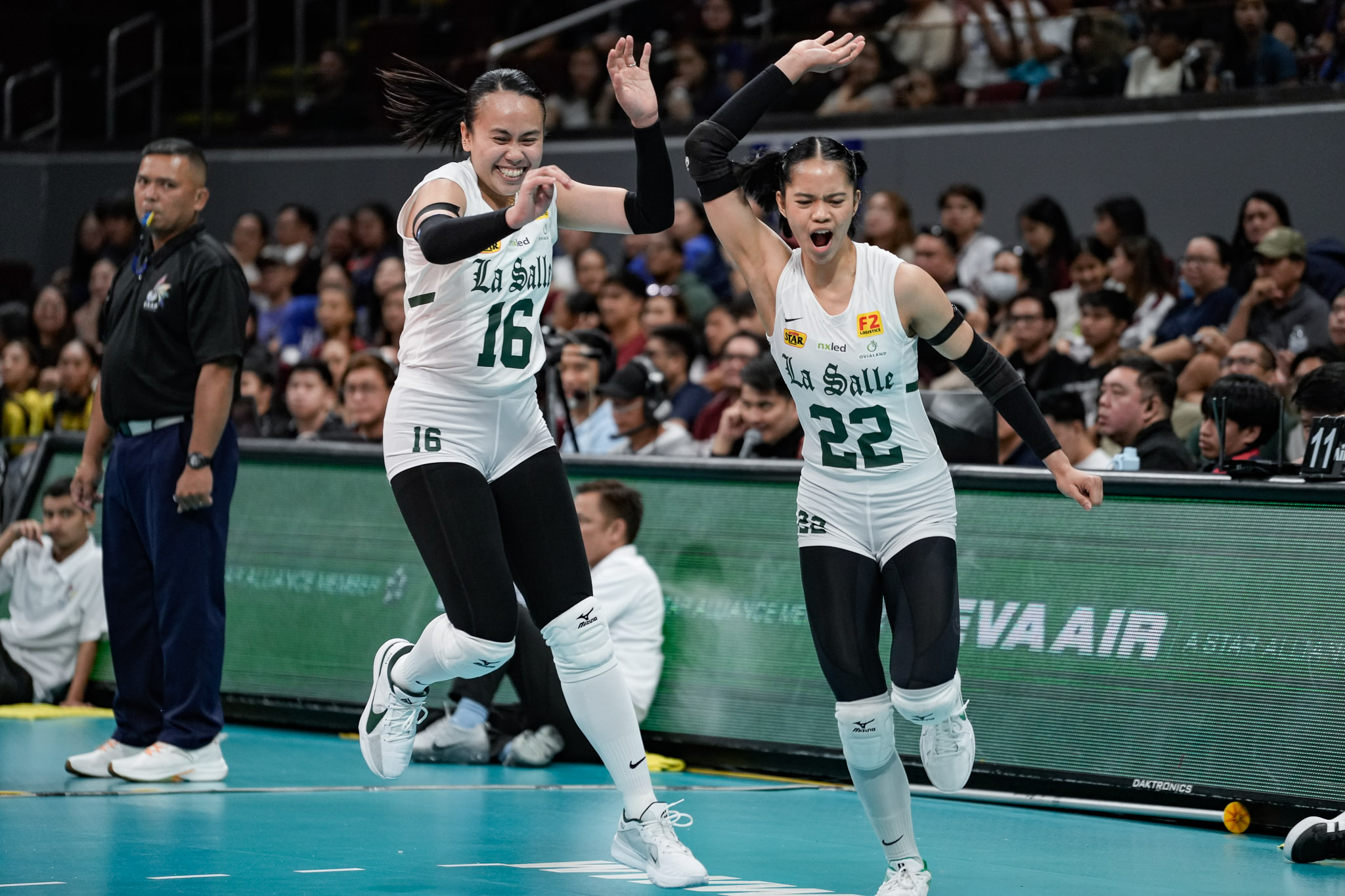 UAAP87-Volleyball-Jyne-Soreno-and-Lilay-Del-Castillo-9423 Bella Belen on pace for third UAAP women's volleyball MVP, Ken Batas leads men's charts ADMU AdU DLSU FEU News NU UAAP UST Volleyball - philippine sports news