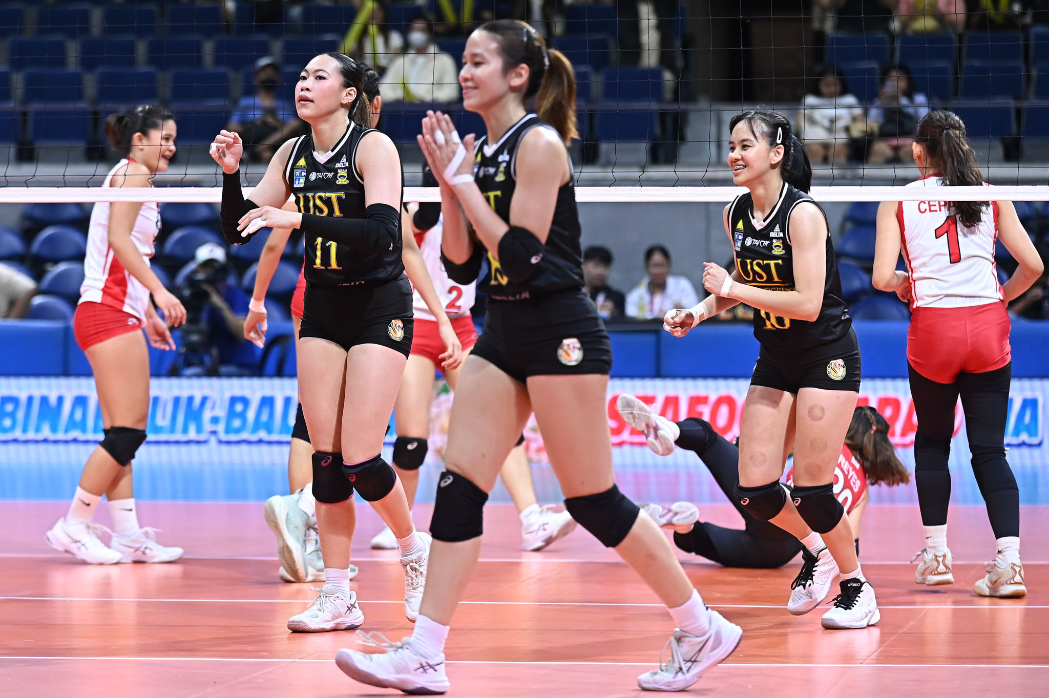 UAAP-87-WVB-UE-vs.-UST-Pia-Abbu-Reg-Jurado-Cassie-Carballo-0853 UST dominates UE, boots out Adamson from UAAP women's volleyball playoff race News UAAP UE UST Volleyball - philippine sports news