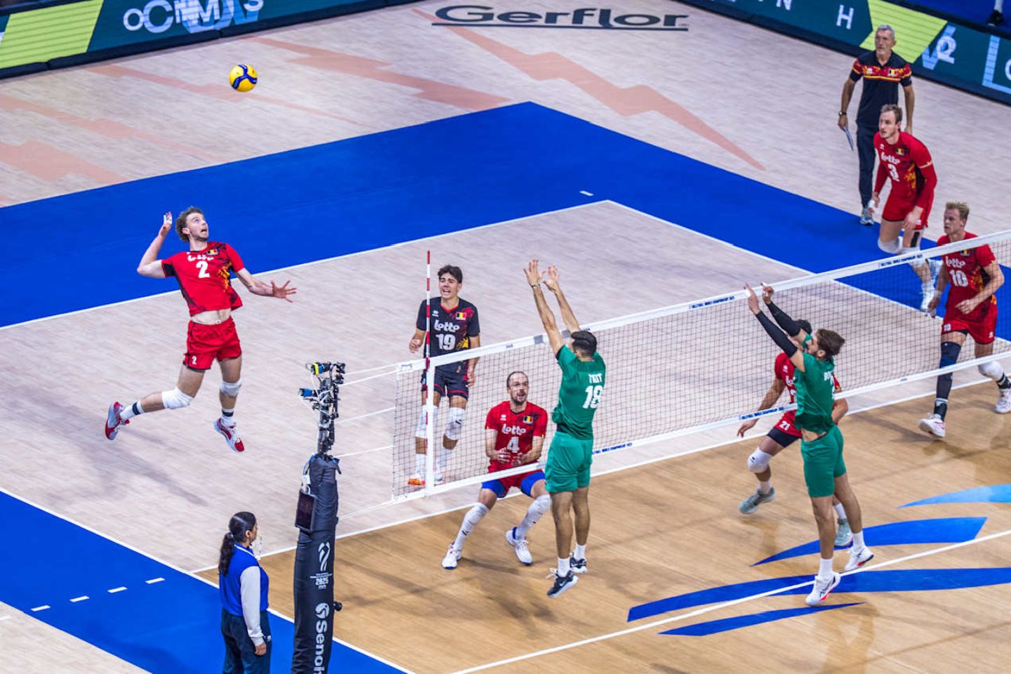 2025-FIVB-MWCH-Belgium-vs-Algeria-Sam-Deroo Ferre Reggers sparks Belgium to perfect 3-0 finish in MWCH Pool F 2025 FIVB World Men’s Championship News Volleyball - philippine sports news