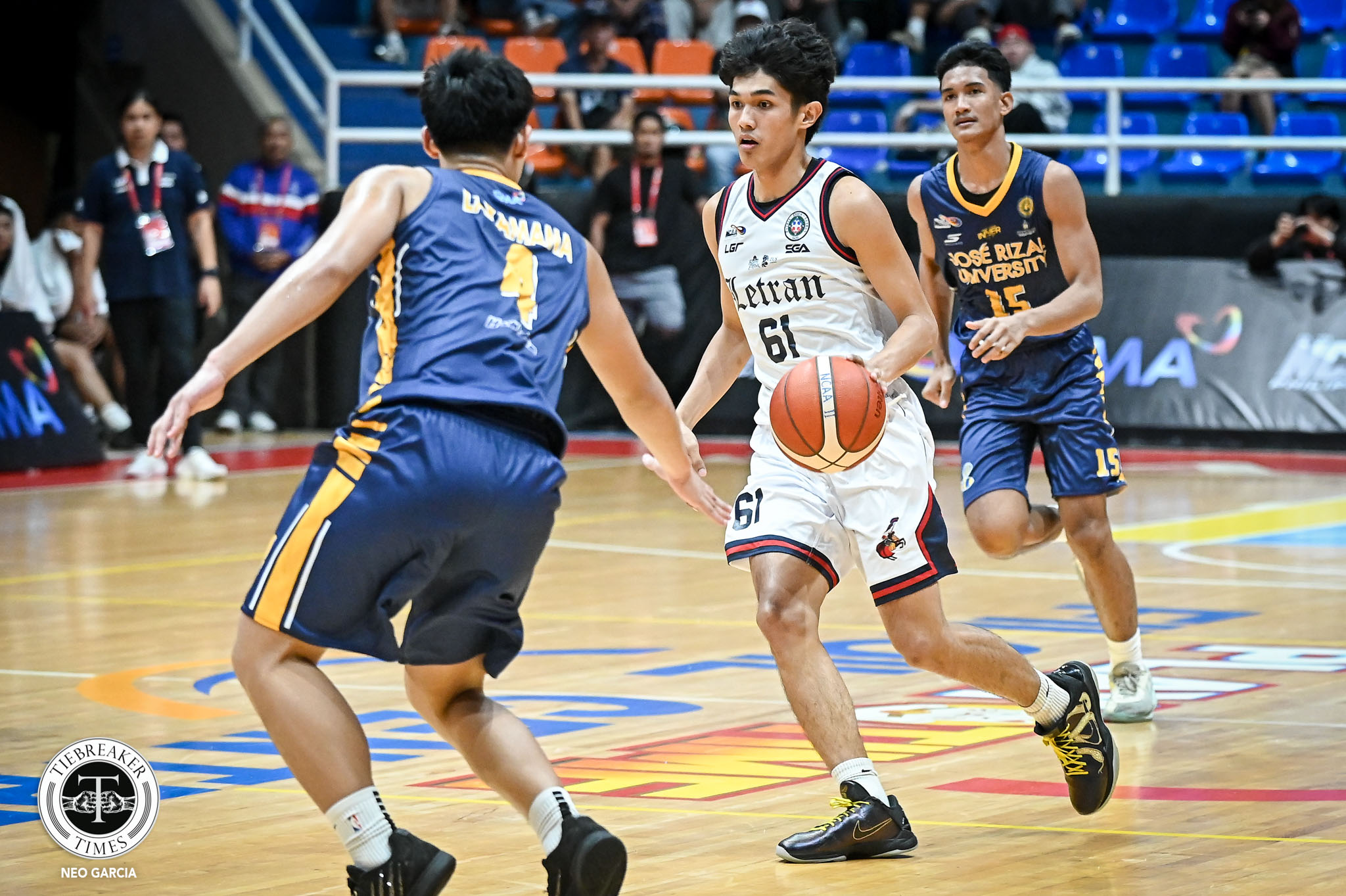 NCAA-101-CSJL-vs.-JRU-Harvey-Macadangdang-1203 Defending champ Perpetual, retooled Letran make statement victories in NCAA 101 Basketball CSJL JRU NCAA News SSC-R UPHSD - philippine sports news
