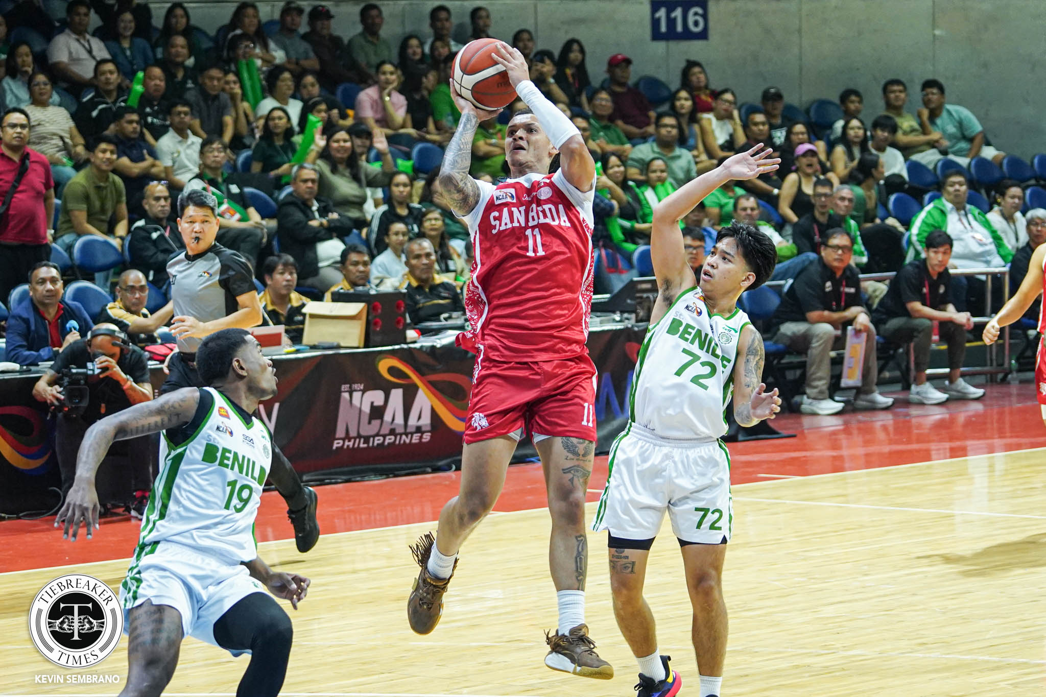 NCAA101-CSB-vs-San-Beda_MILLER-Agjanti-06427 San Beda exacts revenge, topples CSB in NCAA 101 opener Basketball CSB NCAA News SBC - philippine sports news
