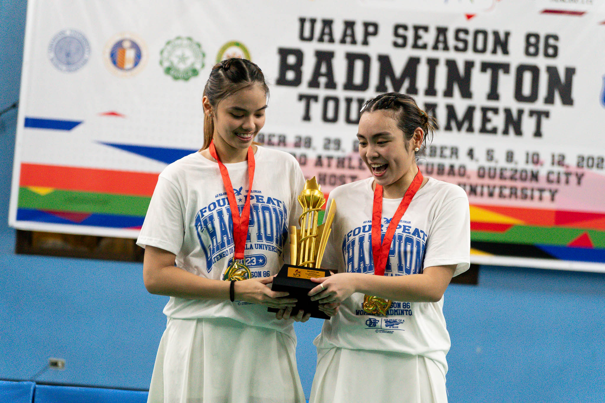 UAAP-86-Badminton-Awarding-Ceremony-Mikaela-de-Guzman-and-Jochelle-Alvarez16 Jochelle Alvarez battles back to win for daughter and Ateneo ADMU Badminton News UAAP - philippine sports news