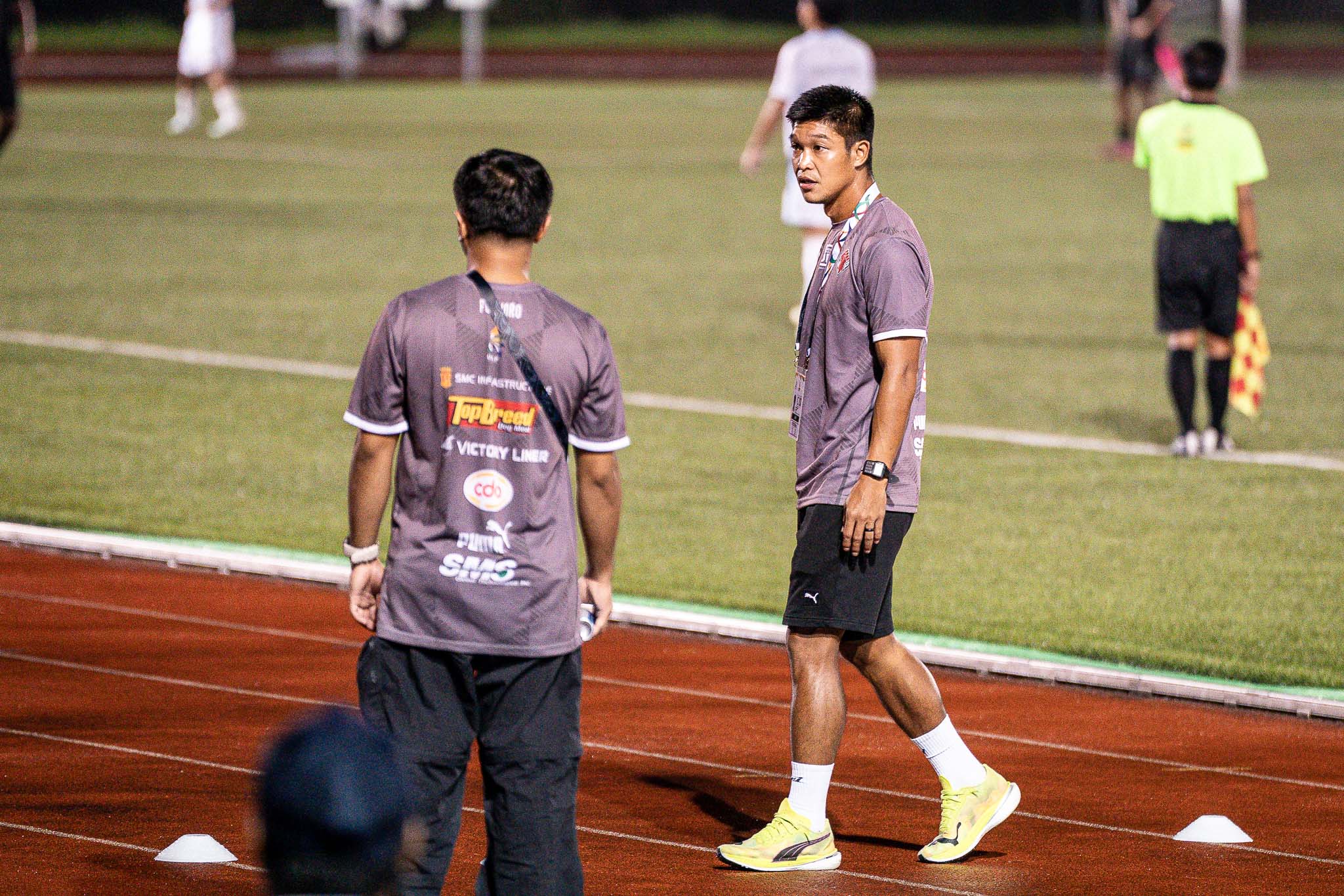 UAAP-S88-MFB-Coach-Ojay-Clarino-08961 Caraig bros power UP past Adamson for solo lead in UAAP Men's Football AdU Football News UAAP UP - philippine sports news