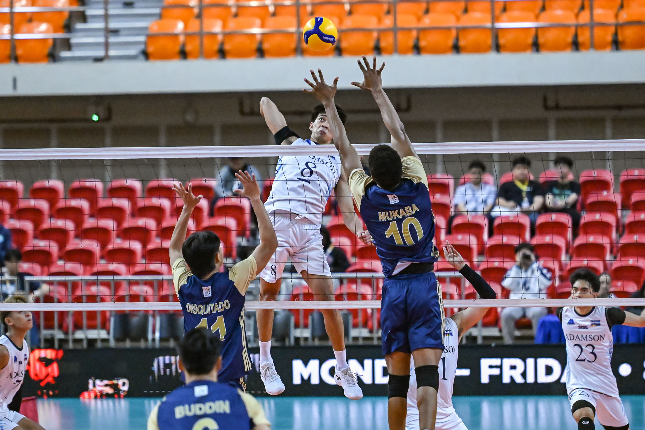 UAAP-88-MVB-NU-vs.-ADU-Leo-Coguimbal-3248 NU rolls to 2-0 start in UAAP Men's Volleyball, hands Adamson sweep AdU News NU UAAP Volleyball - philippine sports news