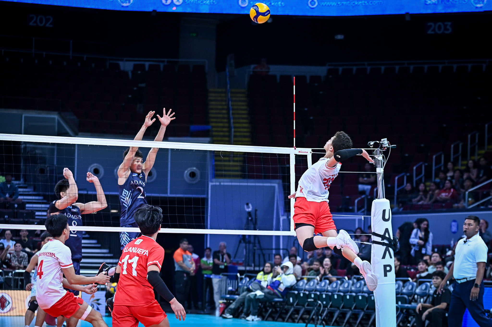 UAAP-88-MVB-UE-vs.-AdU-Mark-Budias-7511 UE ends 23-game slump in UAAP Men's Volleyball with five-set win over Adamson AdU News UAAP UE Volleyball - philippine sports news