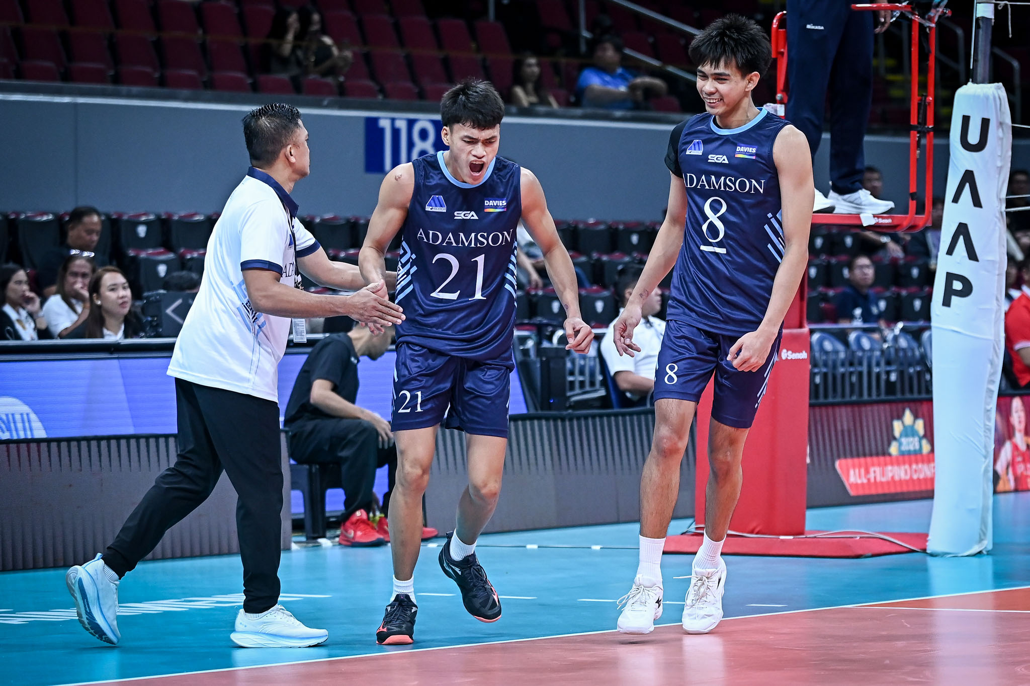 UAAP-88-MVB-UE-vs.-AdU-Richard-Besorio-7346 UE ends 23-game slump in UAAP Men's Volleyball with five-set win over Adamson AdU News UAAP UE Volleyball - philippine sports news