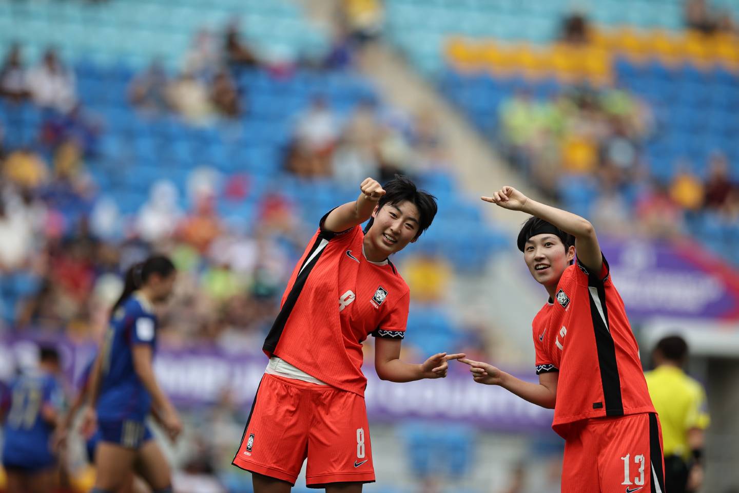 2026-AFC-Asian-Cup-Filipinas-vs-Korea-Park-Soojeong-and-Kim-Shinji Filipinas suffer another setback vs Korea, face must-win clash vs Iran in Asian Cup Filipinas Football News - philippine sports news