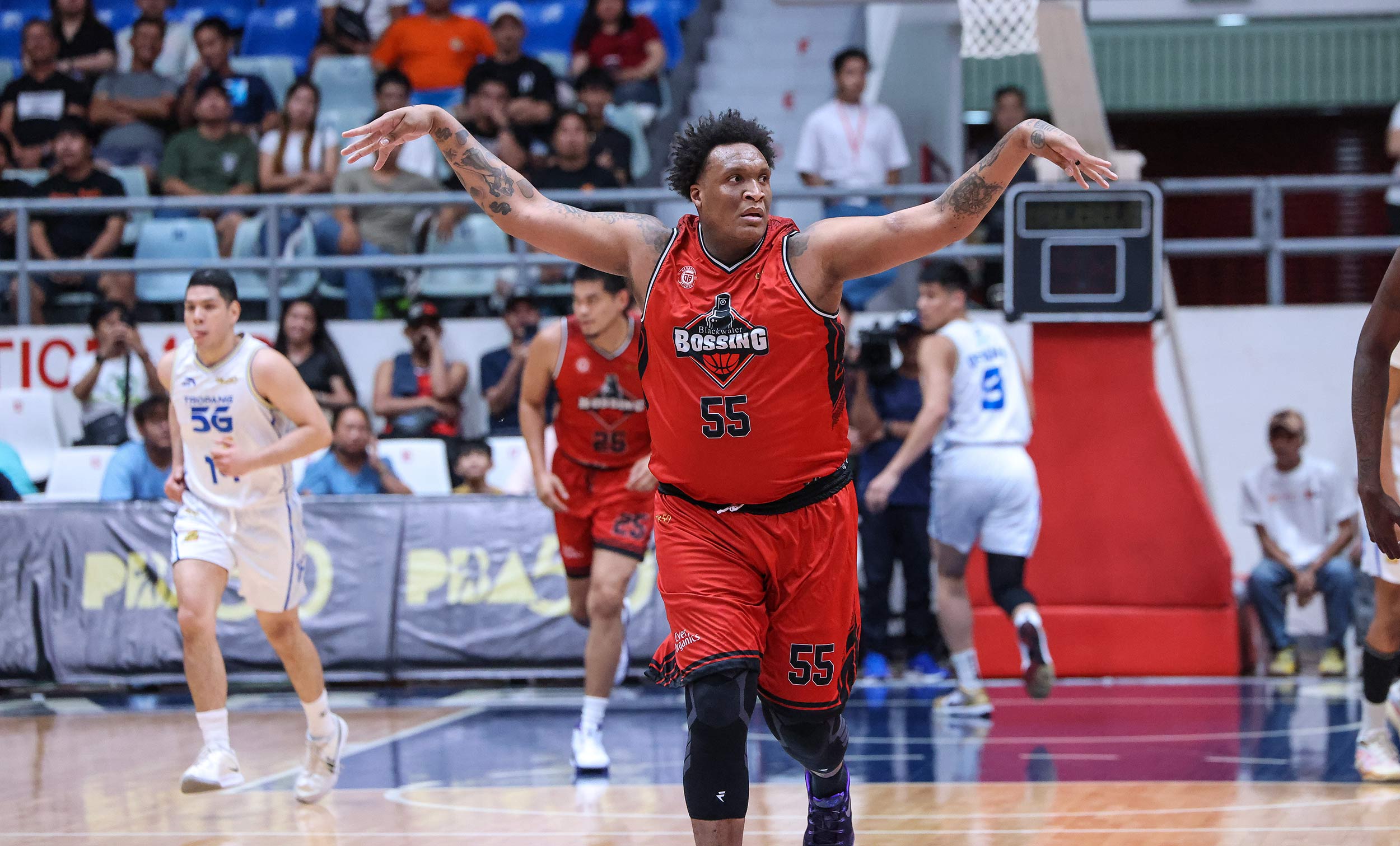 2026-PBA-Commissioners-Cup-Blackwater-vs-TNT-Robert-Upshaw PBA: Bol Bol erupts for 48 as TNT survives Blackwater scare Basketball News PBA - philippine sports news