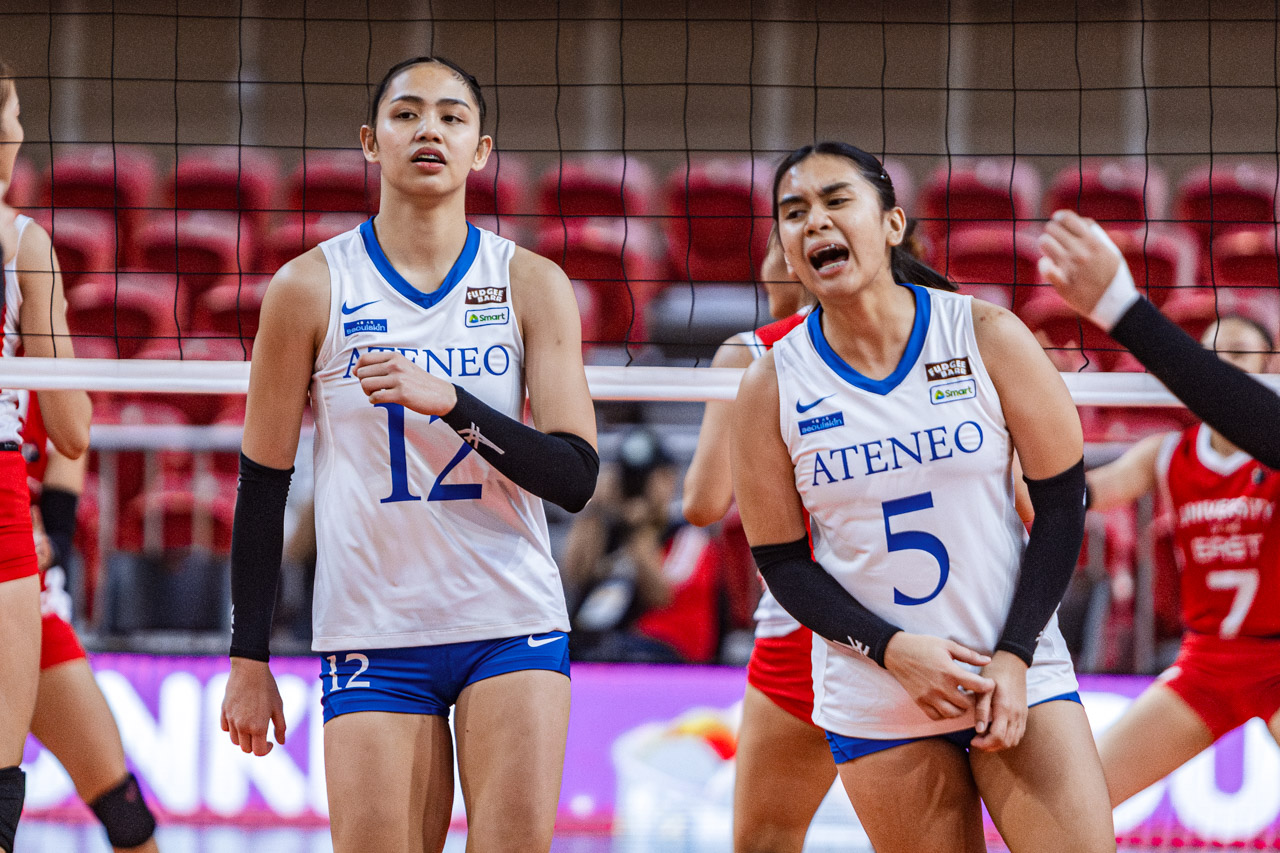 UAAP-S88-UE-vs-ADMU-Womens-Volleyball-Chuatico-and-Cortez Ateneo ends slump, hands UE another winless UAAP Women's Volleyball season ADMU News UAAP UE Volleyball - philippine sports news