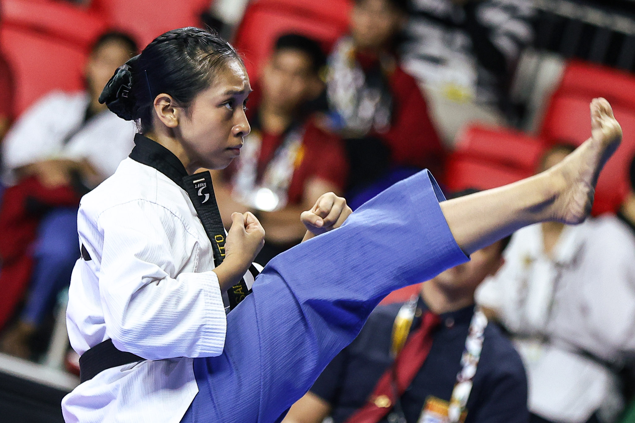 UAAPS88-Poomsae-Womens-SARMIENTO-Sofia-Ysabelle-5447 NU reclaims UAAP poomsae crown after 3 years, denies UST 'three-peat' bid ADMU DLSU FEU News NU Taekwondo UAAP UP UST - philippine sports news