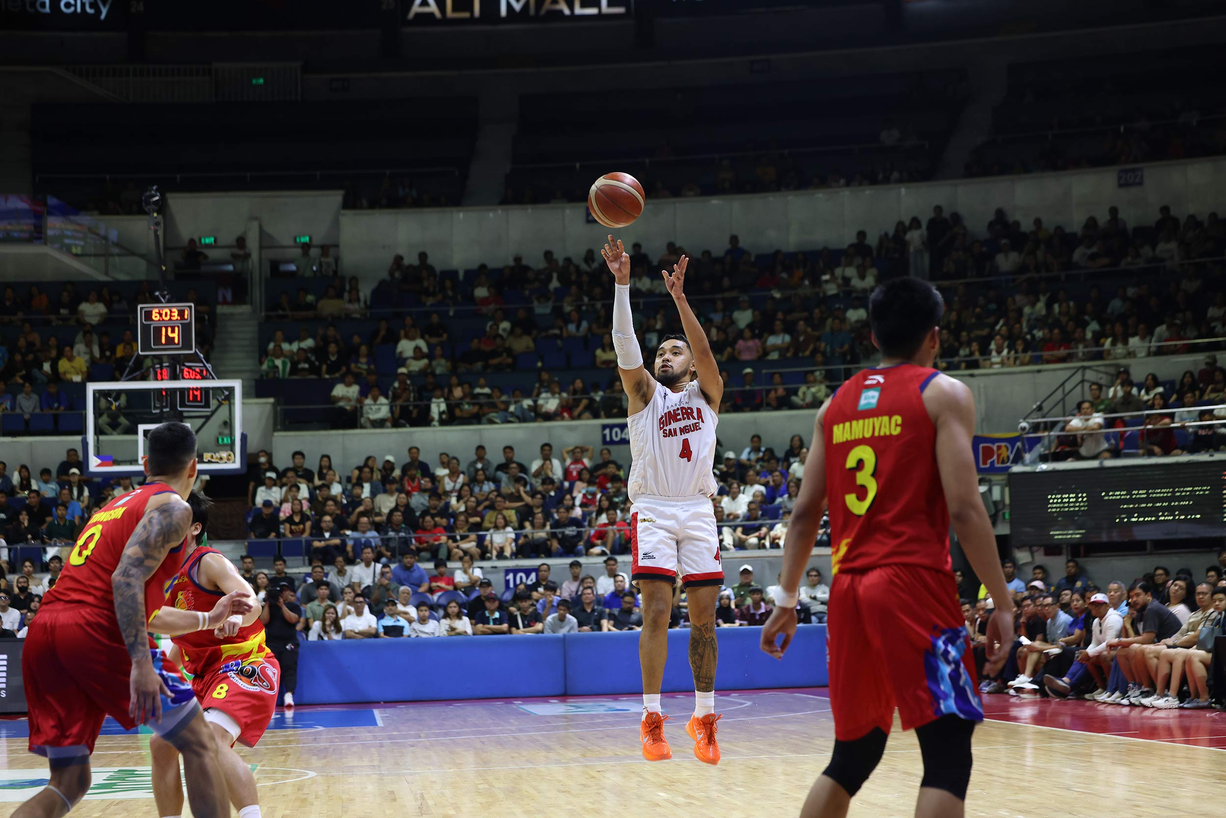 PBA: Ginebra rains 21 triples, blasts Rain or Shine by 24 to boost Top Four bid