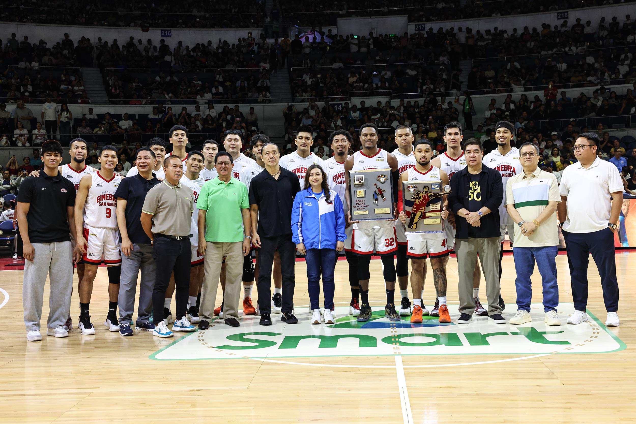 RJ Abarrientos, Justin Brownlee complete Ginebra sweep of PBA Comm’s Cup honors