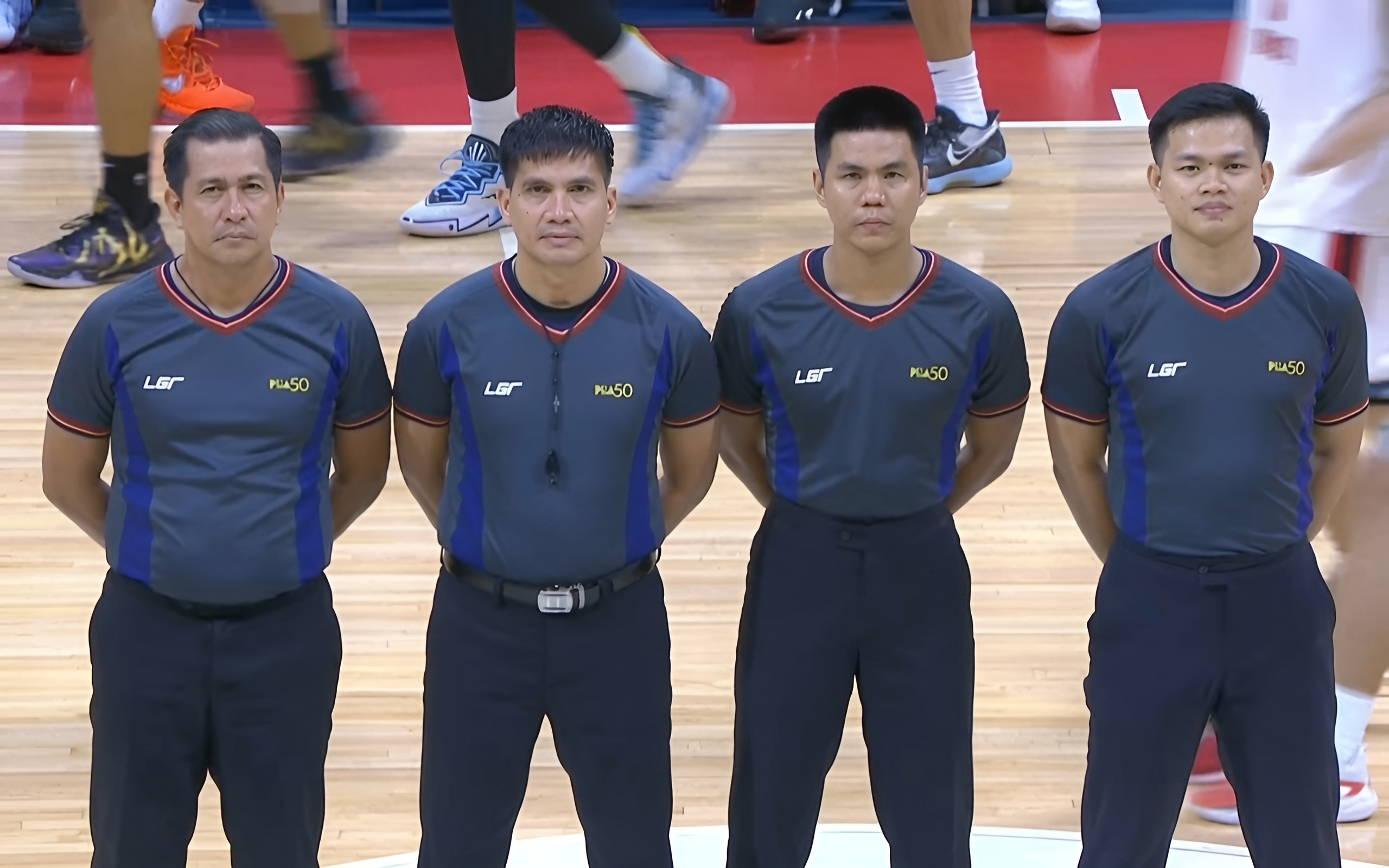 2026-PBA-Commissioners-Cup-Finals-Game-2-Ginebra-vs-TNT-Peter-Balao-x-Mike-Flordeliza-Kenny-Hallig-x-Jerome-Gay Tim Cone airs frustration over officiating after Ginebra’s Game 2 loss Basketball News PBA - philippine sports news