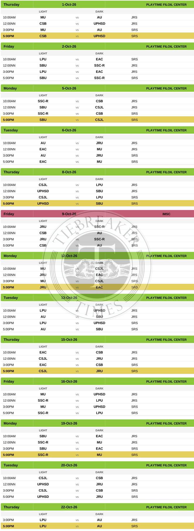 NCAA-102-Crossover-Round-schedule NCAA basketball opens Sep 13, shifts to weekday slate AU Basketball CSB CSJL EAC JRU LPU MIT NCAA News SBC SSC-R UPHSD  - philippine sports news