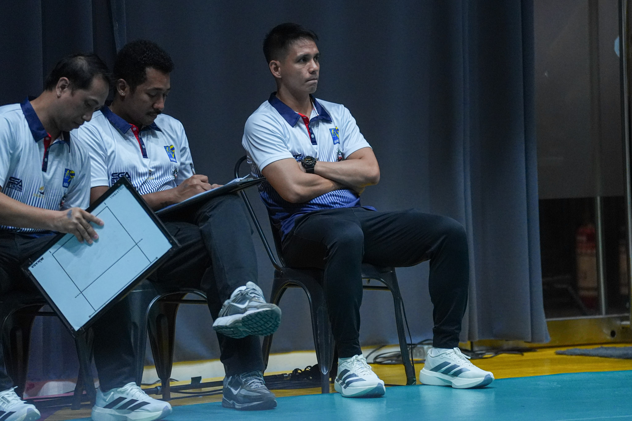 V-League-2026-Mens-Division_-CSJL-vs-UST_-CSJL-HC-Lopez-Jessie-02493 NU keeps perfect start, UST drops to 0-2 in contrasting V-League fortunes CSJL DLSU News NU UST V-League Volleyball - philippine sports news